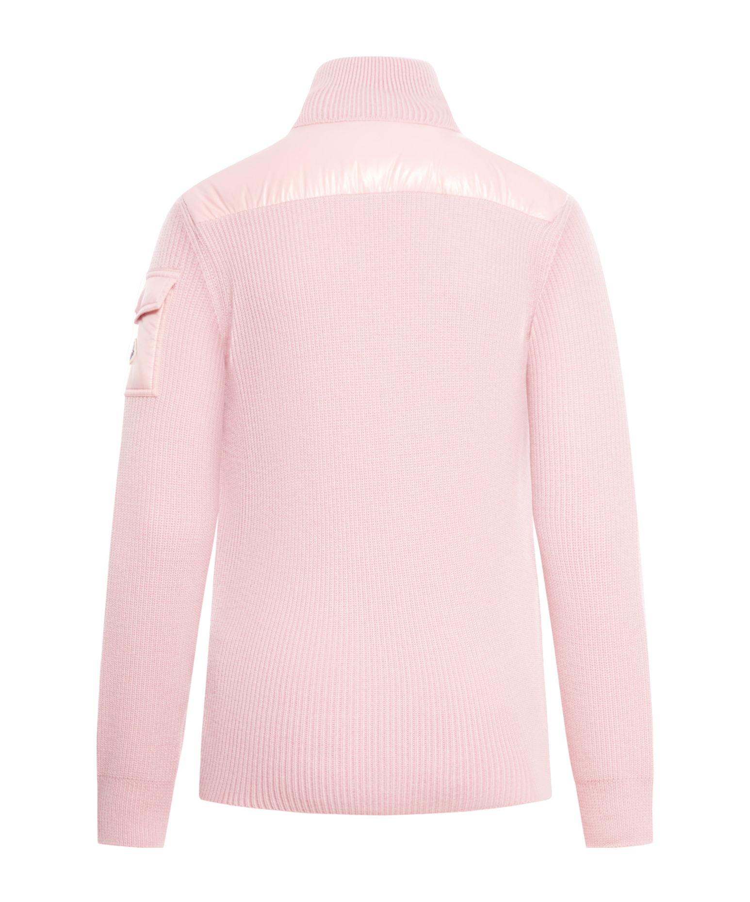 Shop Moncler Panelled Zip-up Down Jacket In Pink
