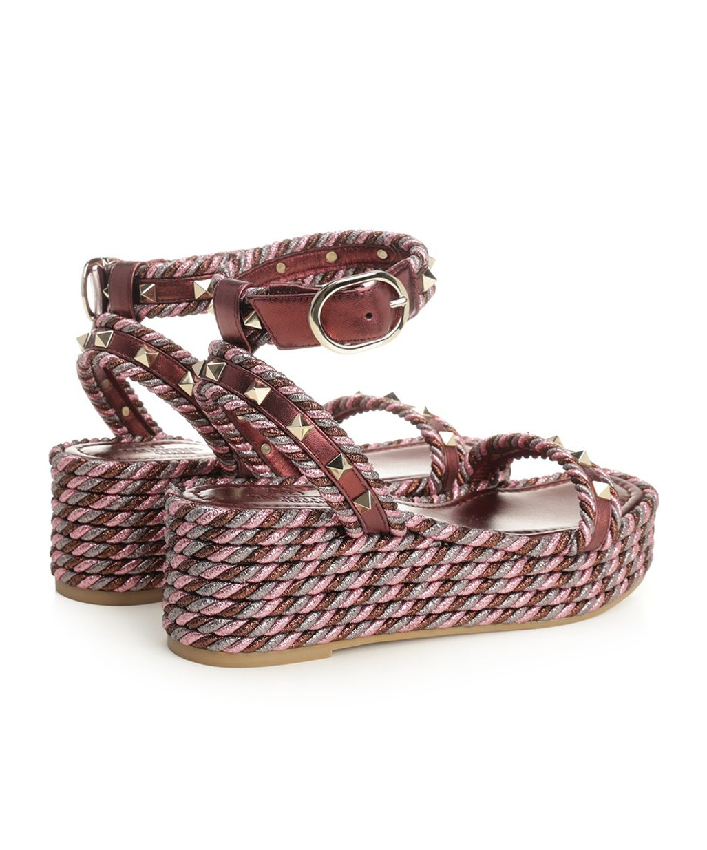 Valentino Open Toe Flat Sandals In Multi