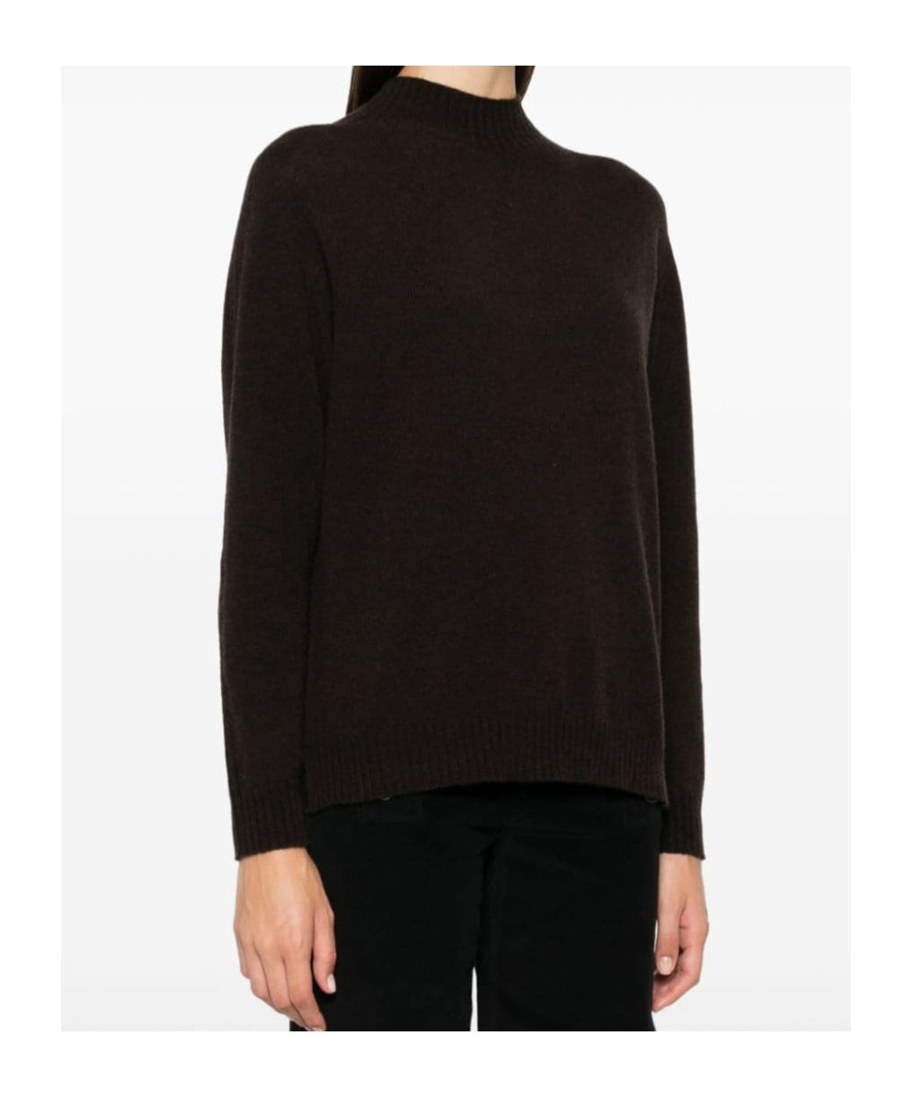 Twinset Twin-set Brushed Cashmere Mock Neck Sweater In Black