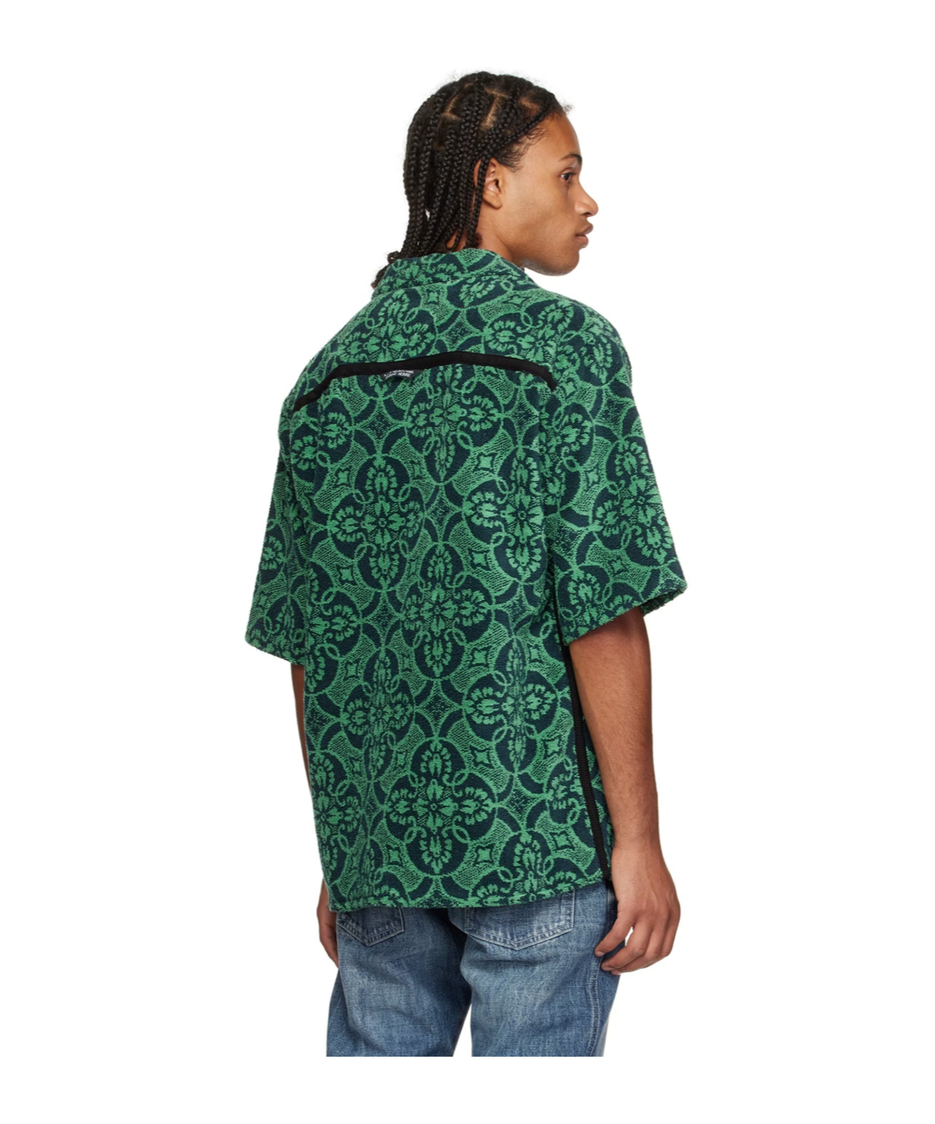Marine Serre Graphic-print Short-sleeve Shirt In Green