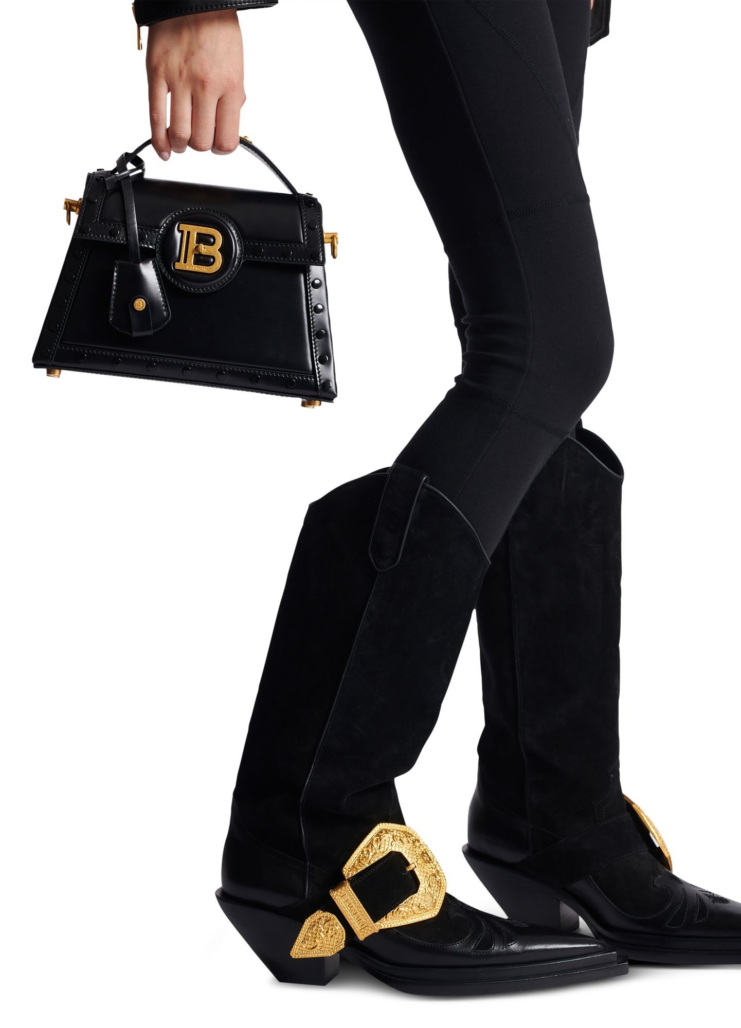 BALMAIN B-BUZZ DYNASTY LOGO SHOULDER BAG
