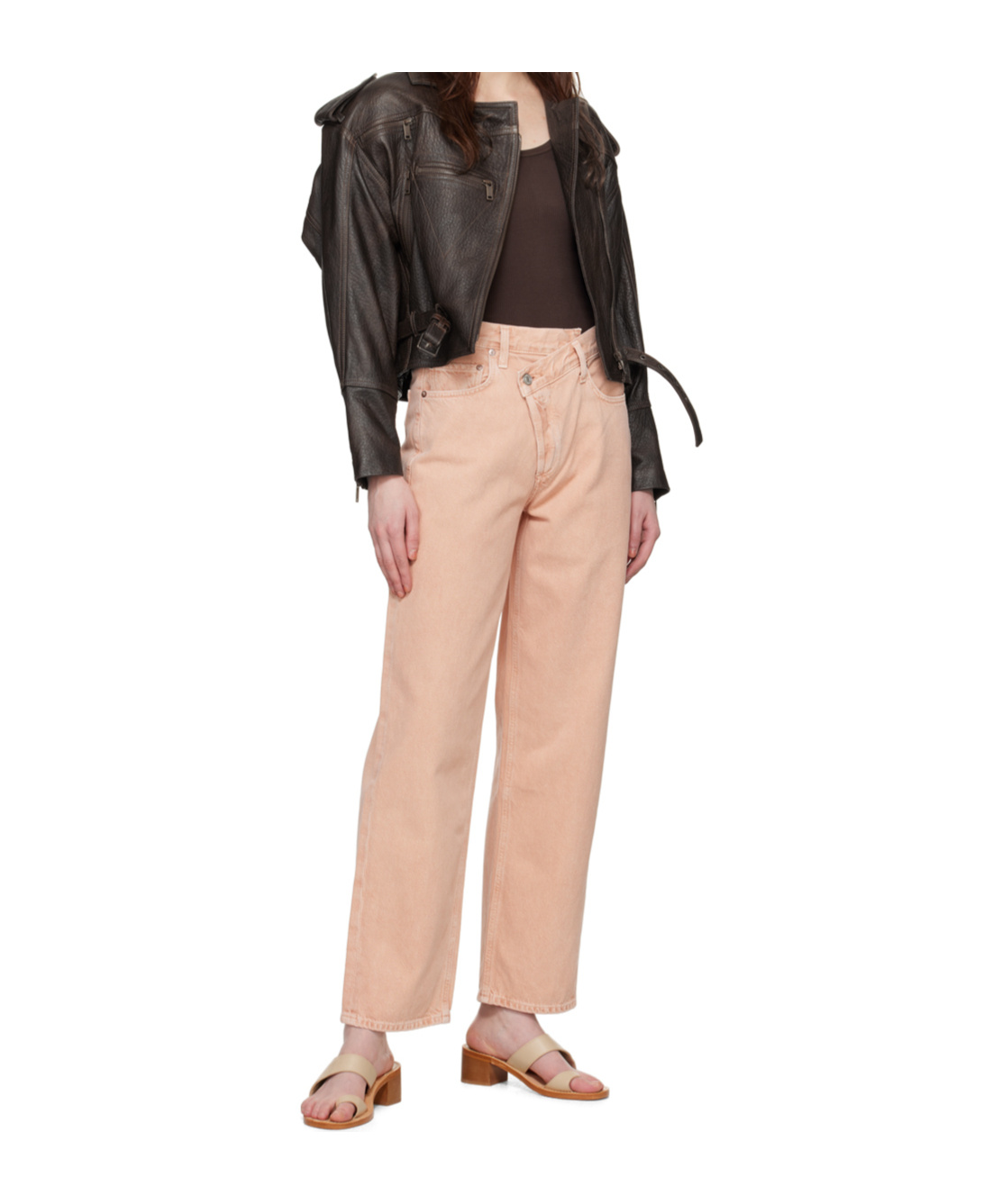 Agolde Pink Criss-cross Upsized Jeans In Pink