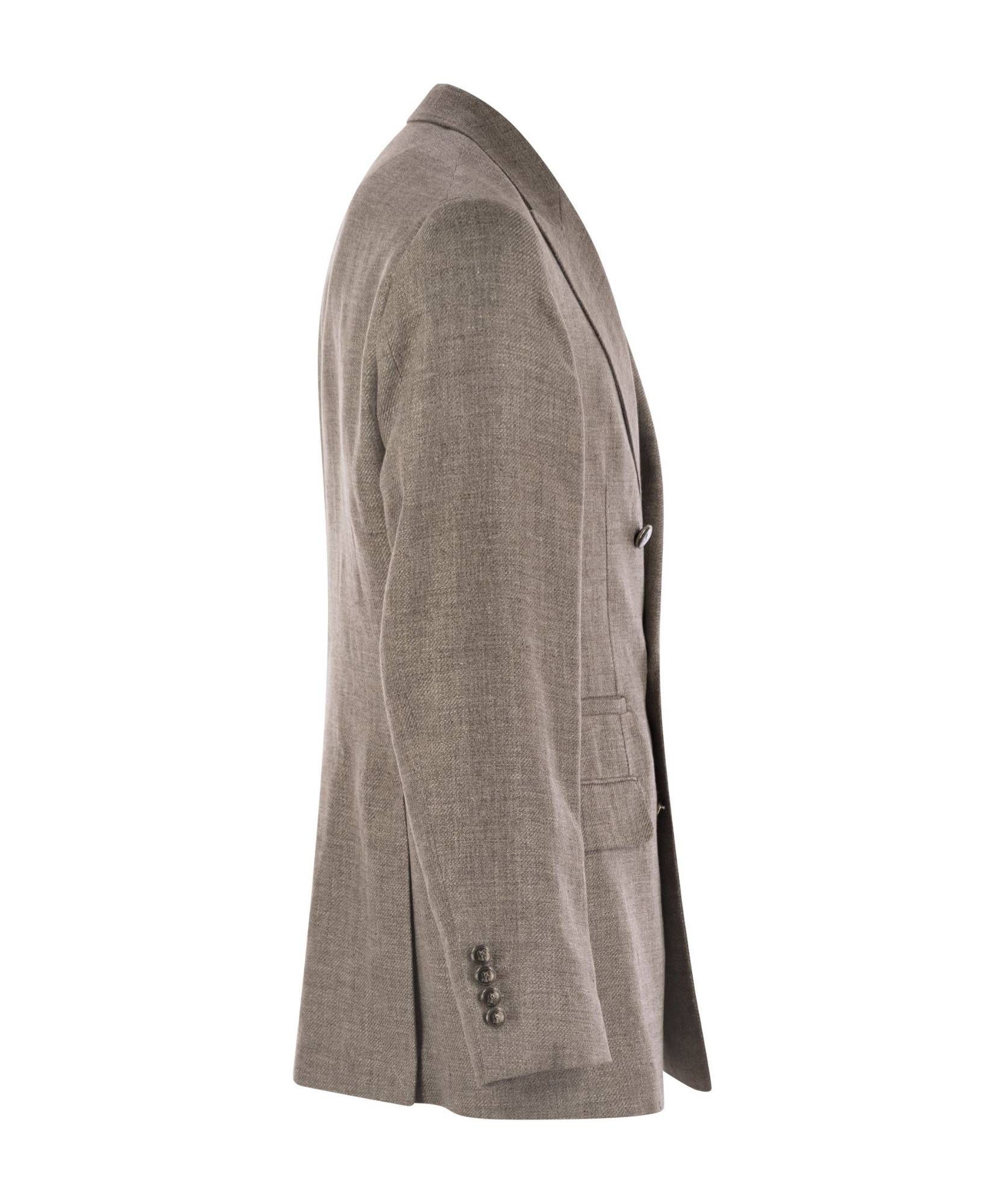 Brunello Cucinelli Diagonally Deconstructed Jacket For Men In Gray