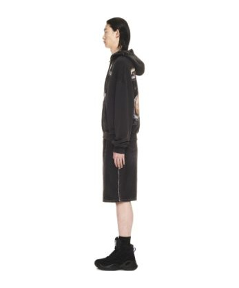 Off-white Off White Cotton Hoodie In Black