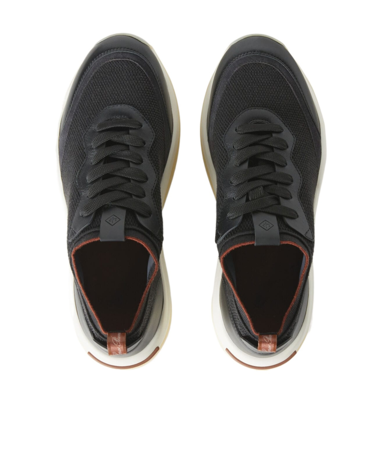 Shop Loro Piana Round-toe Lace-up Sneakers In Black