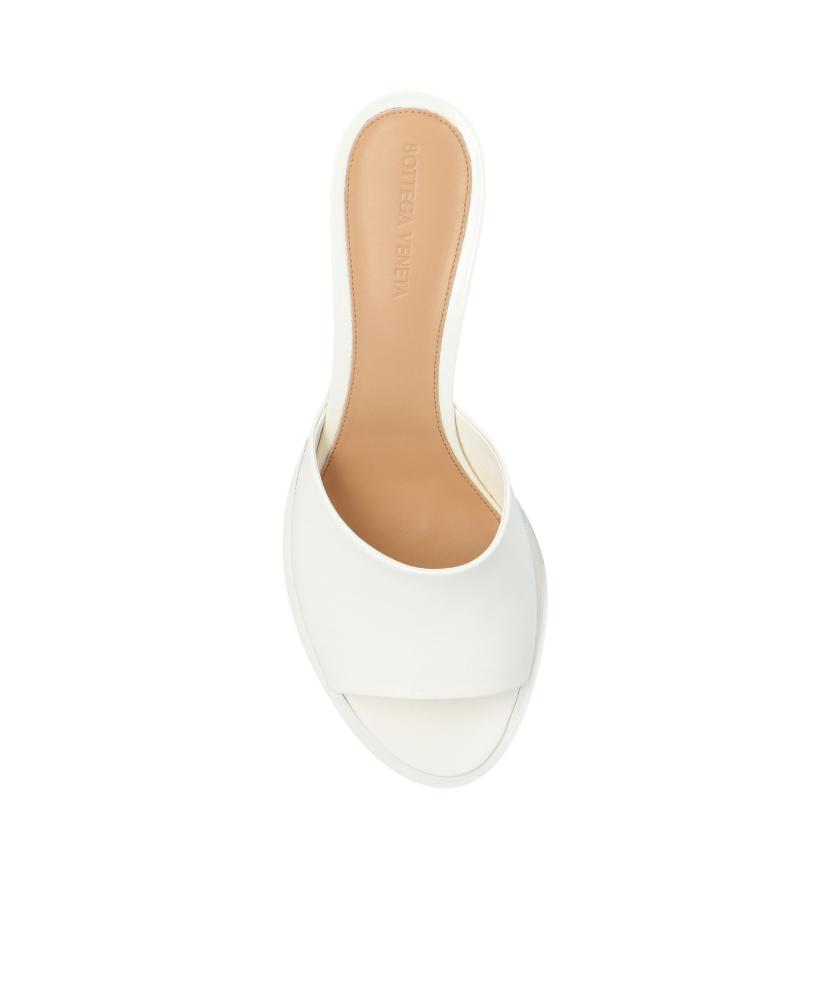 Bottega Veneta Womens White Cha Cha Patent-leather Heeled Mules In White