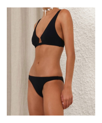 Zimmermann Rhiannon Wire Front Bikini In Black