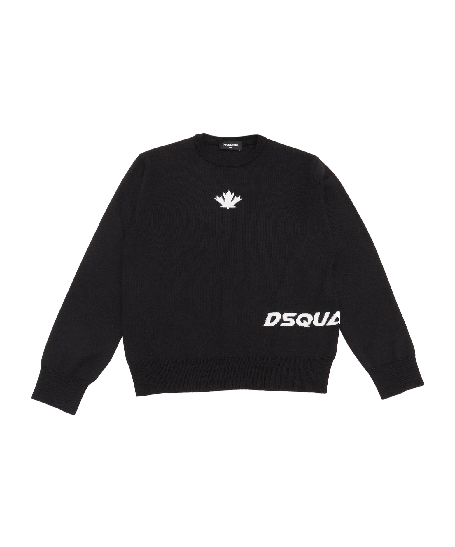 Dsquared2 Intarsia Knit-logo Jumper In Black