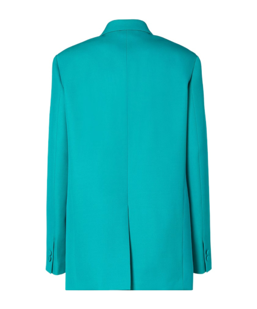 Fendi Turquoise Wool Grain De Poudre Blazer In Blue