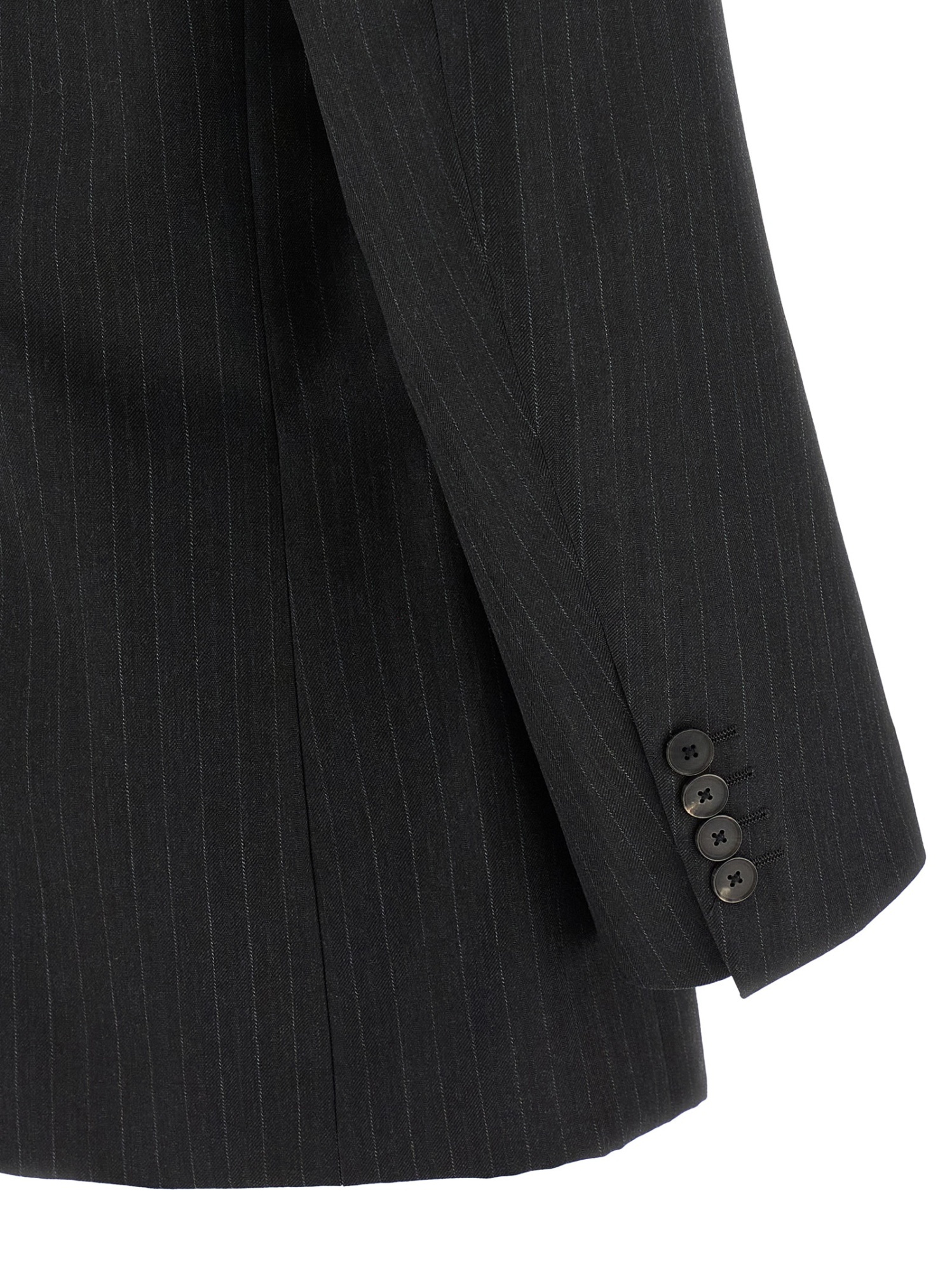 Auralee Striped Two-button Jacket In Black