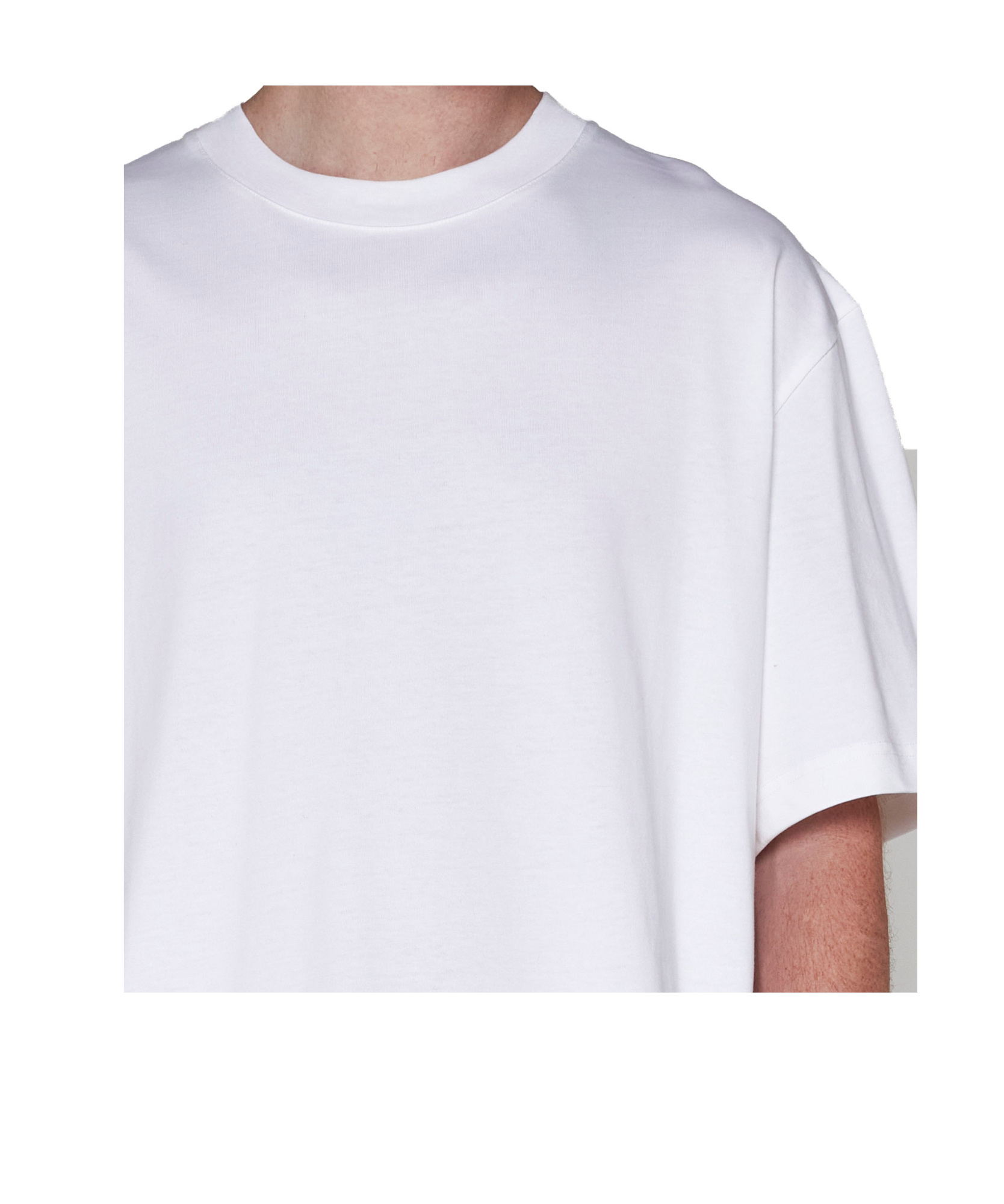 Studio Nicholson Jersey - Branded Easy Fit Ss T-shirt White Relaxed Fit T-shirt - Piu In White