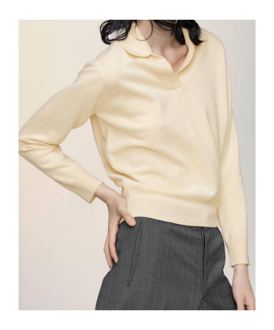 Maison Margiela Polo Knit Top In Neutral