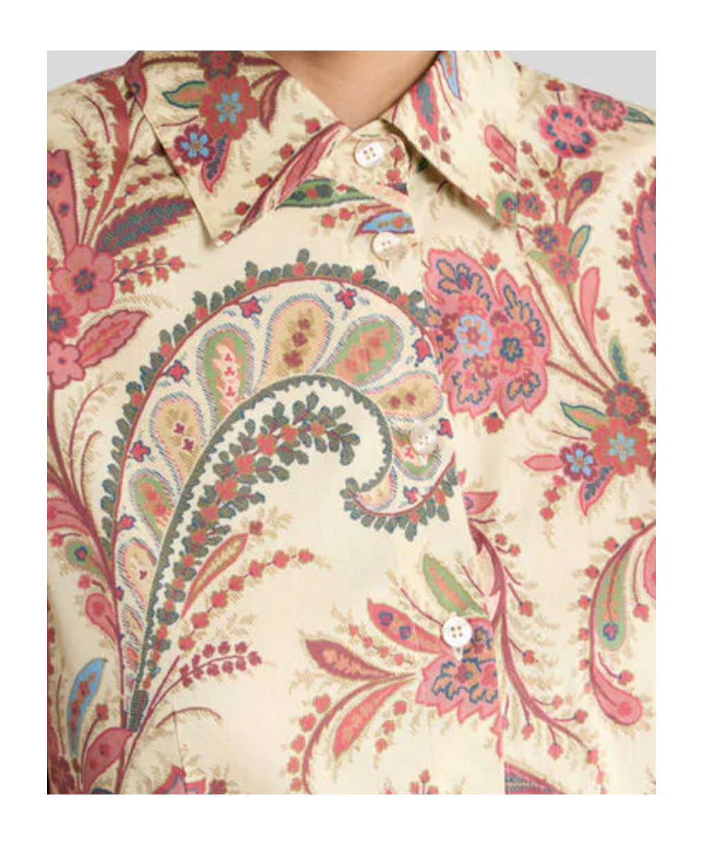 Etro Printed Poplin Shirt In Neutral