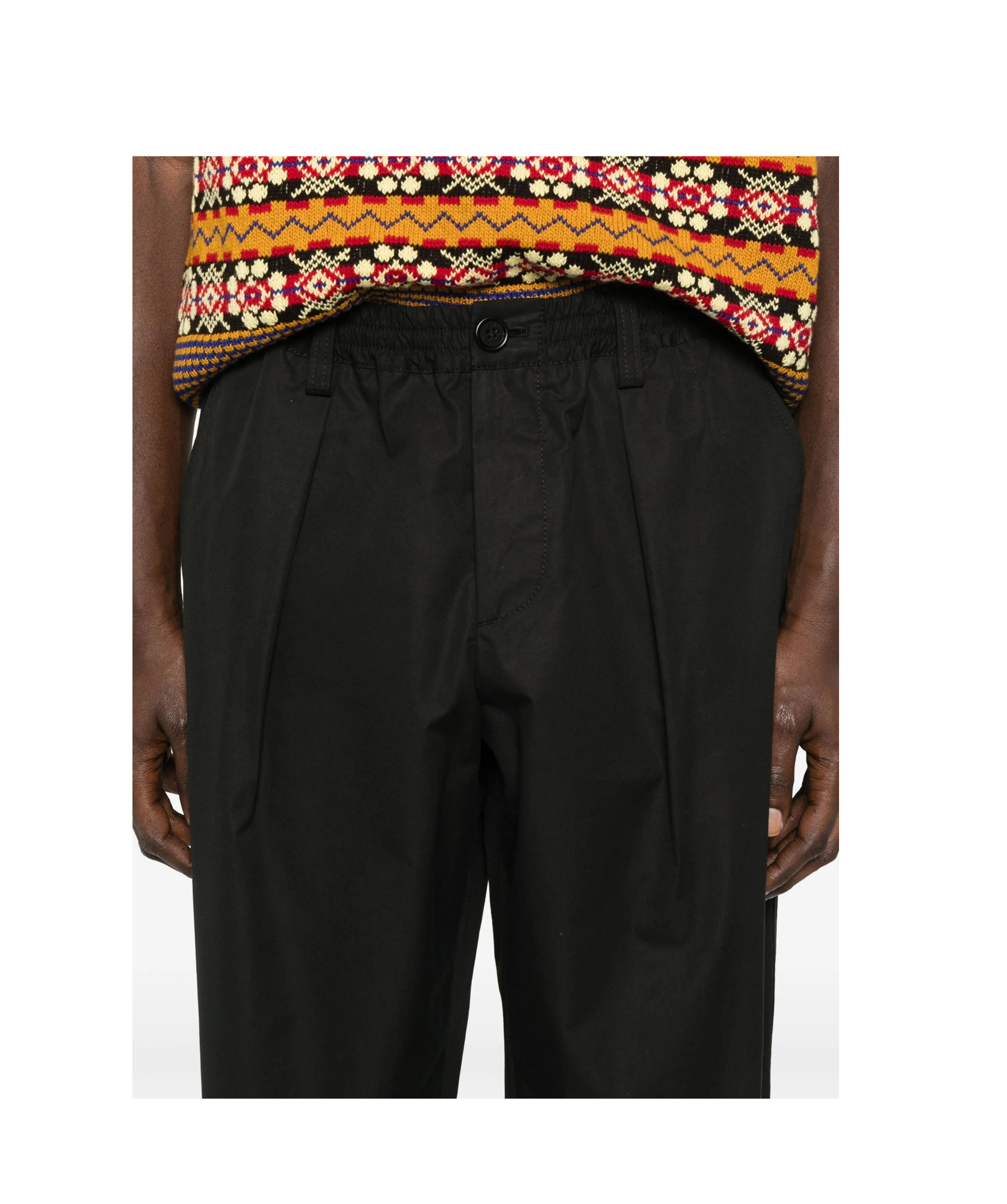Marni Elastic Waist Casual Pants In Black