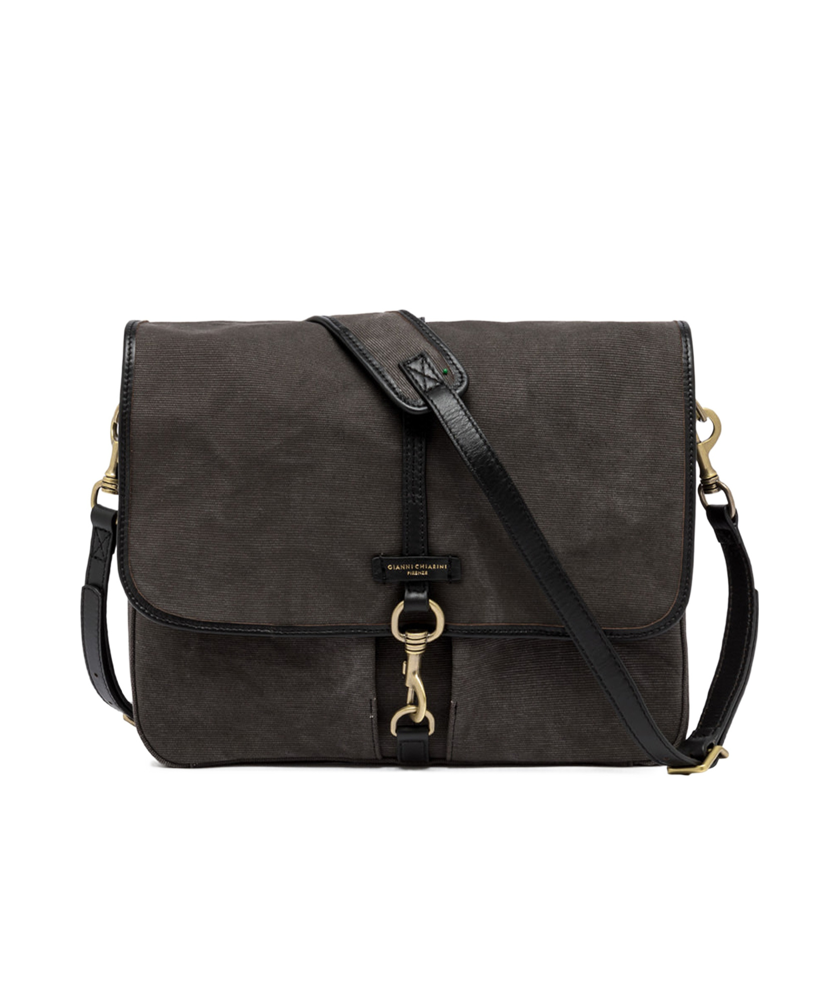 Gianni Chiarini Berlino Leather-trimmed Shoulder Bag In Black