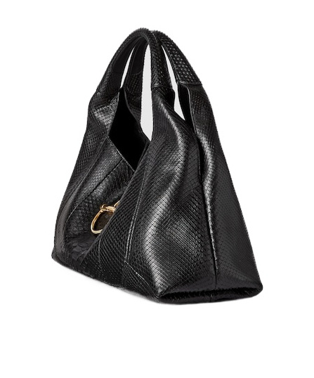 Gucci Softbit Python Maxi Shoulder Bag In Black