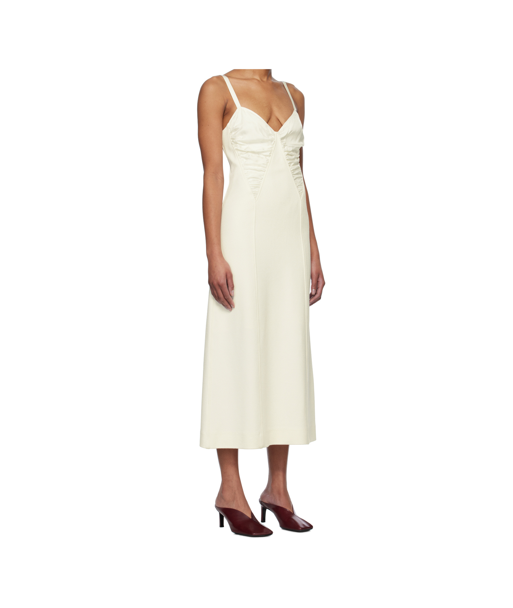 Jil Sander Sleeveless Midi Dress In White