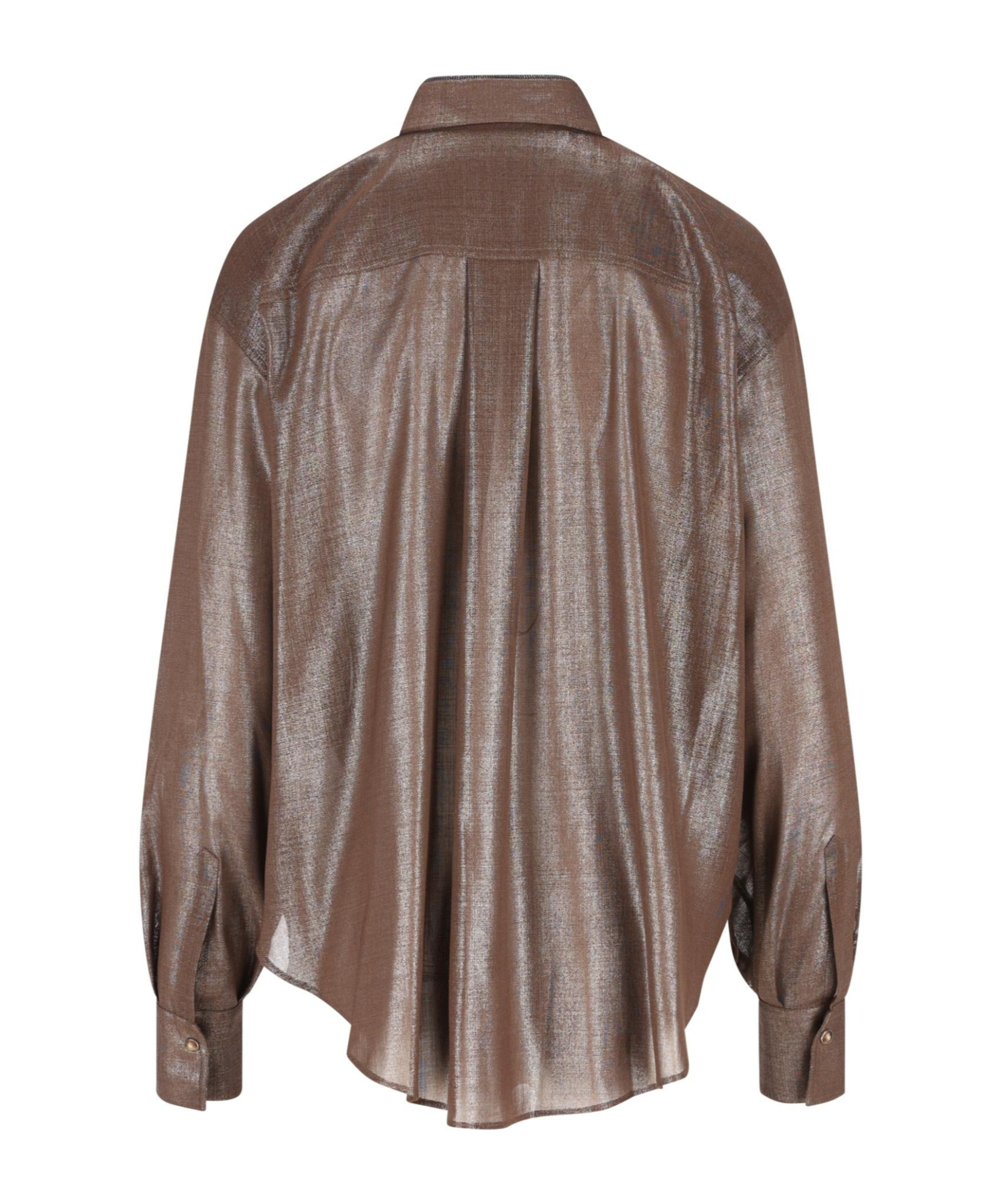 Brunello Cucinelli Metallic Double-pocket Blouse In Multi