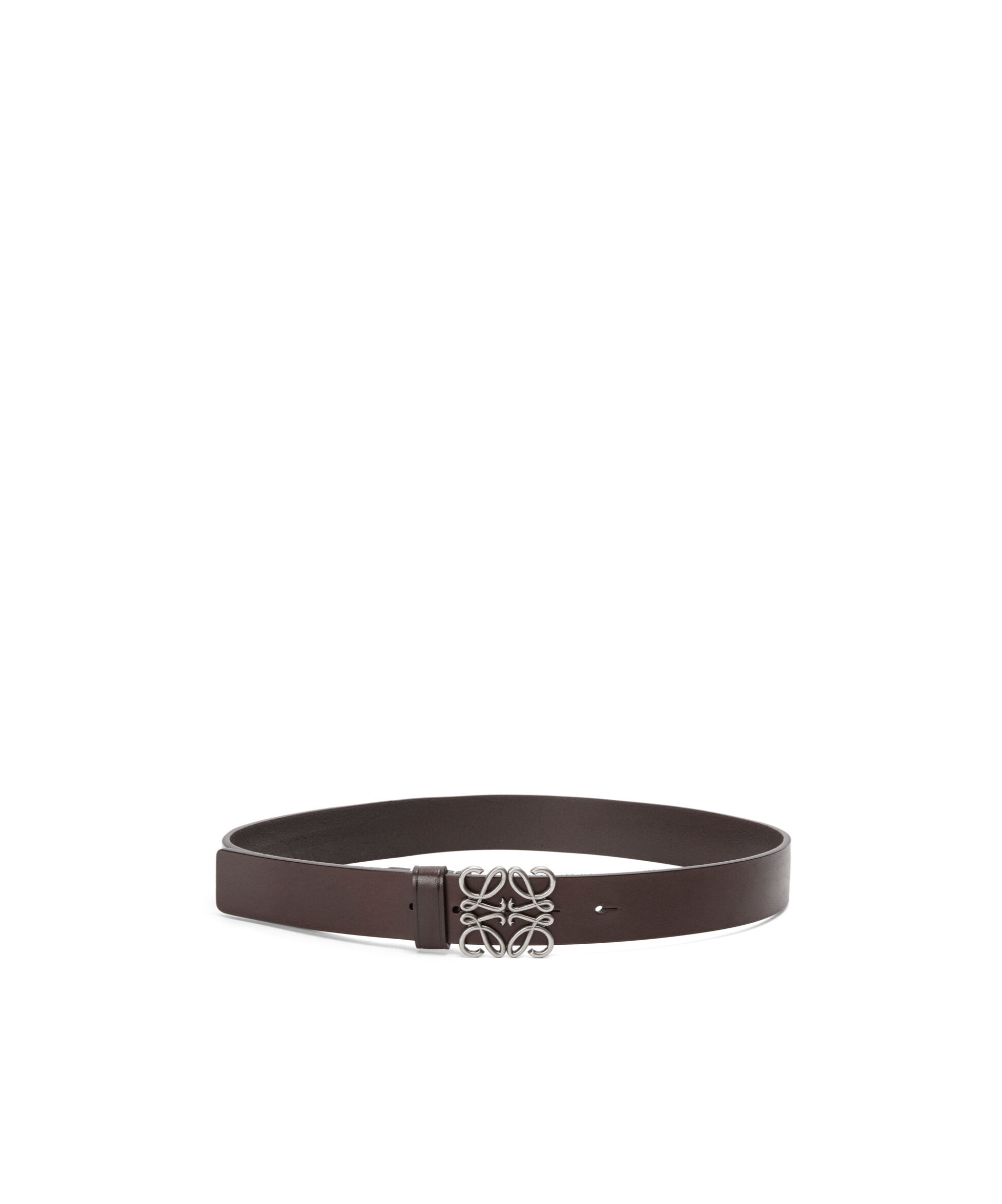Loewe Chunky Anagram Adjustable Calf Skin Belt In Black