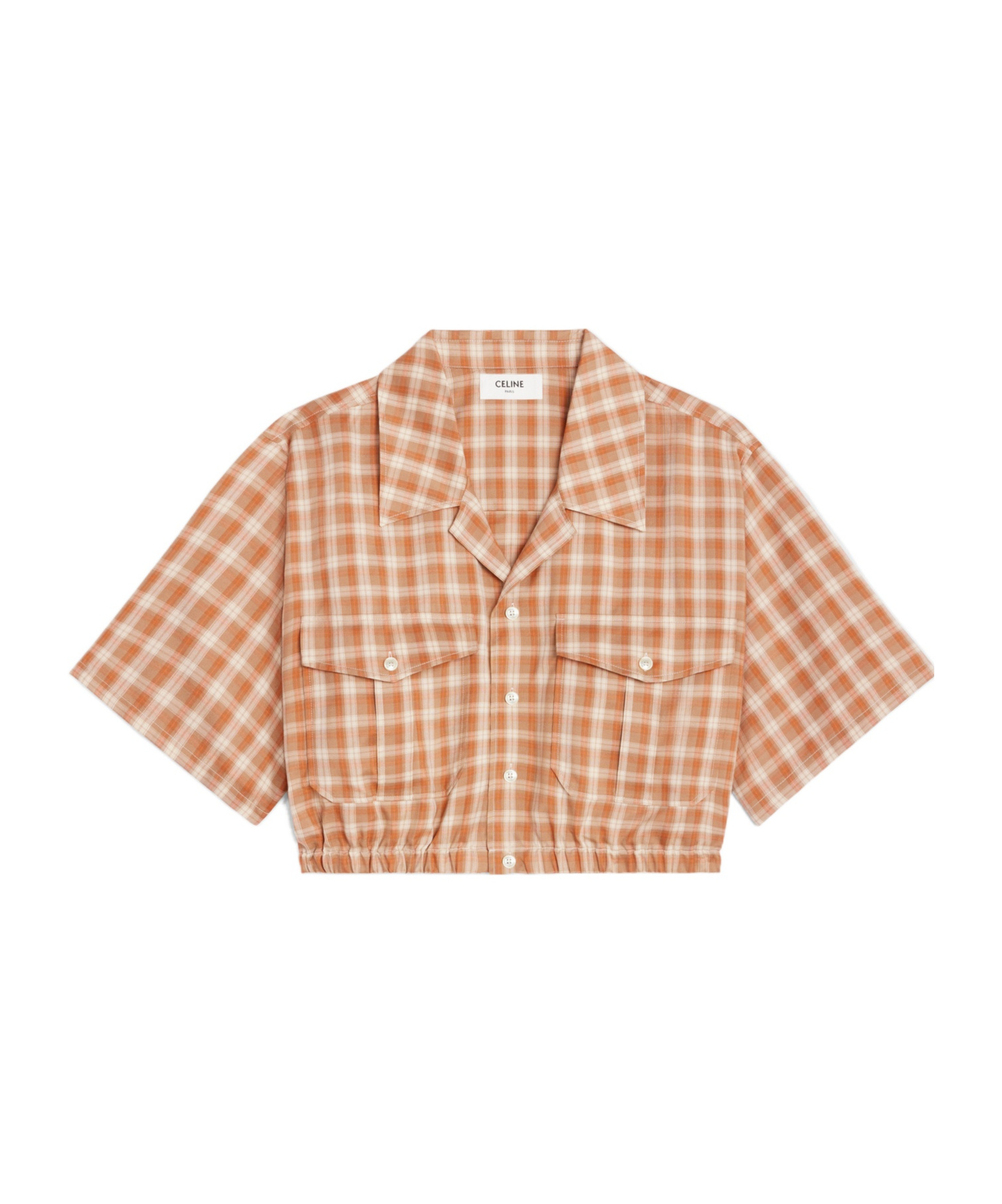 Celine Plaid Short Shirt In Nude