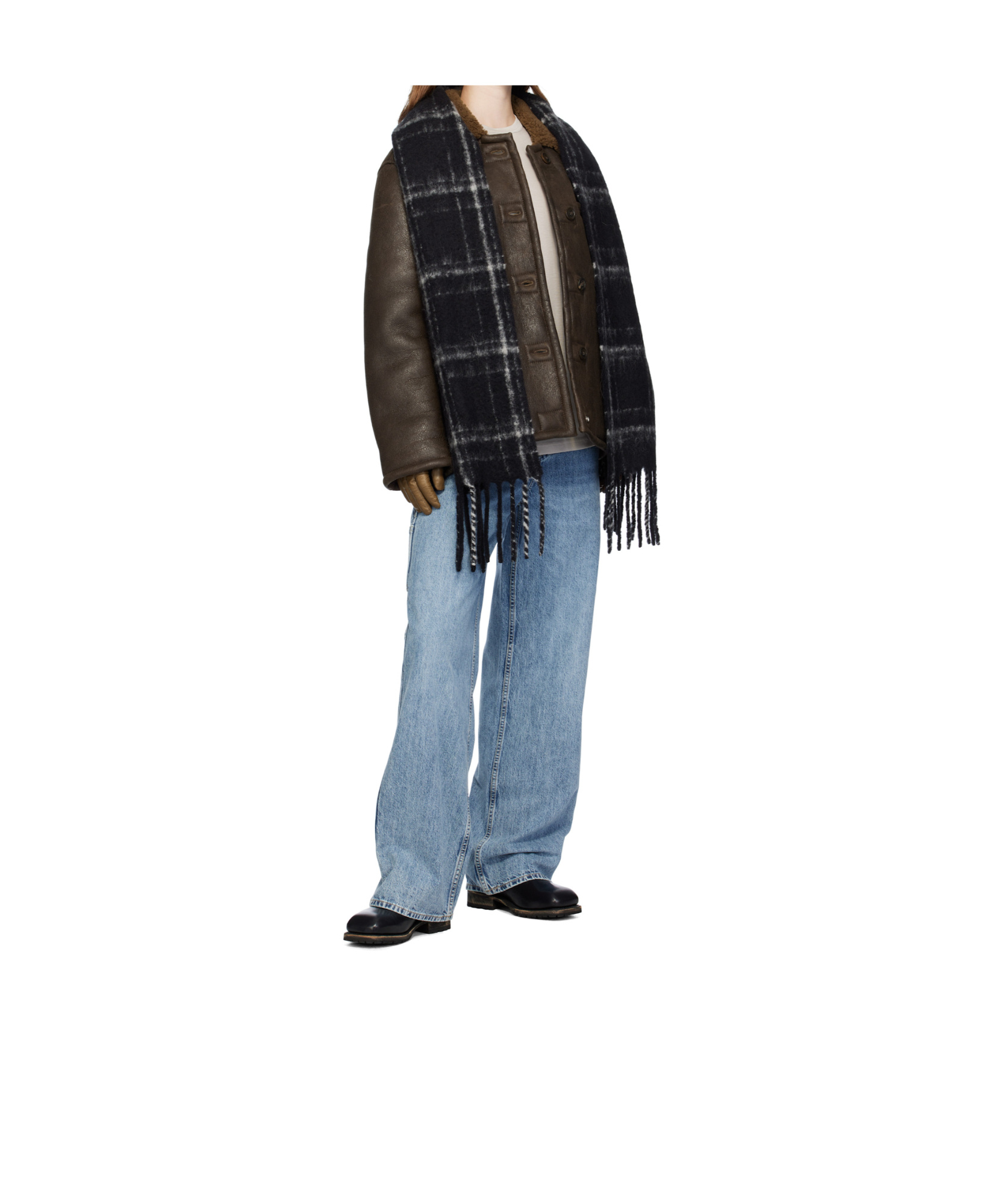 Our Legacy Checked Scarf In Black