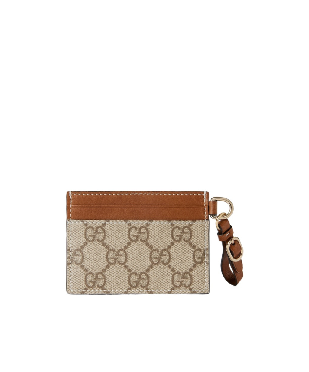 Gucci Emblem Series Decorative Bag Belt Card Holder In Brown
