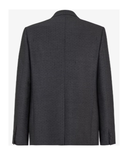 Fendi Wool Blazer With Central Back Slit In Black