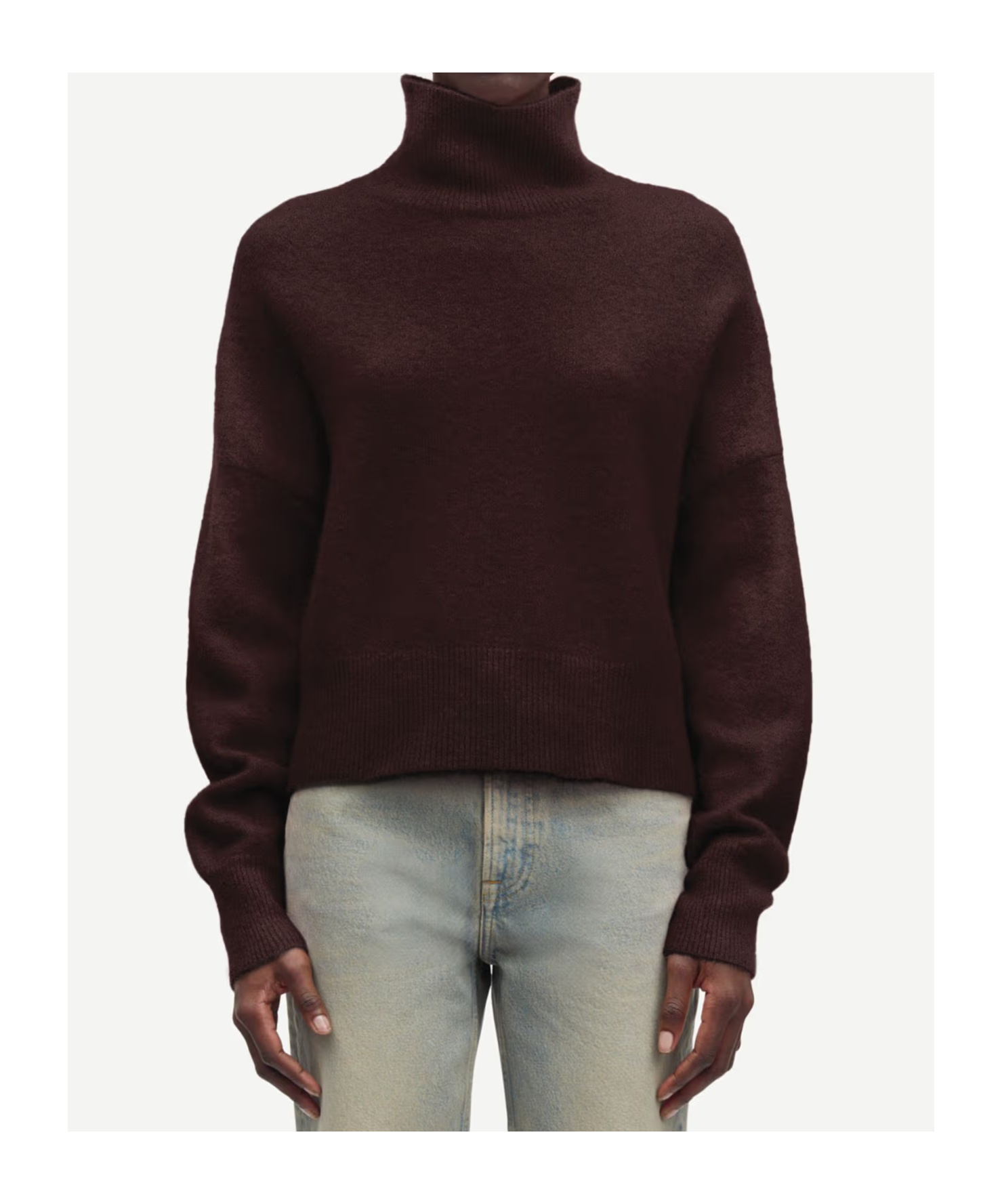 Samsoe & Samsoe High-neck Long-sleeved Sweater In Red