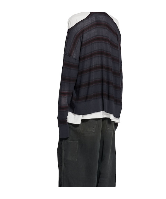 Balenciaga Men's Layered Sweater In Black/multicolor In Multi