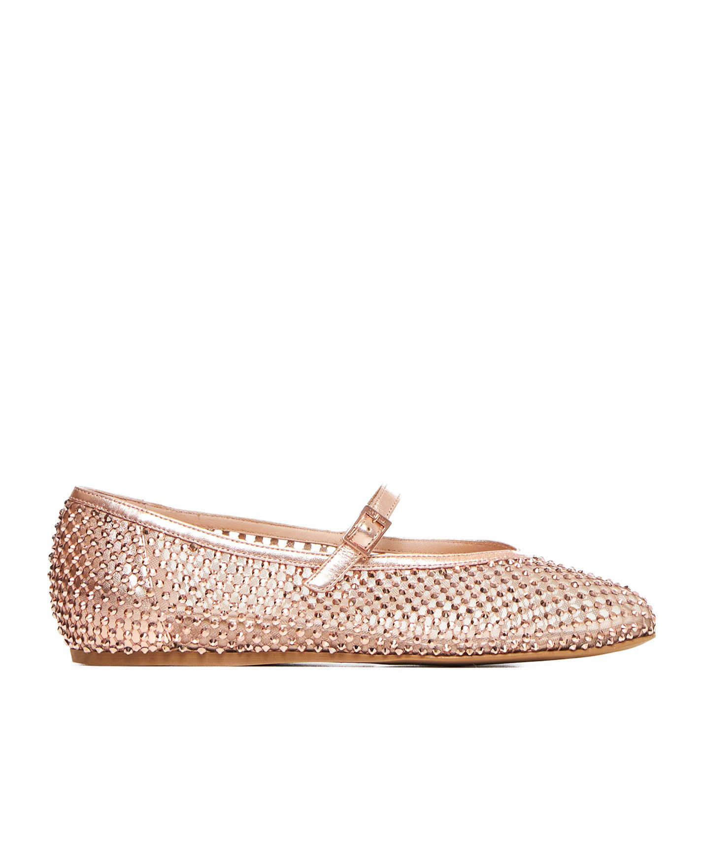 Le Silla Gilda Gold Ballet Flats In Neutral