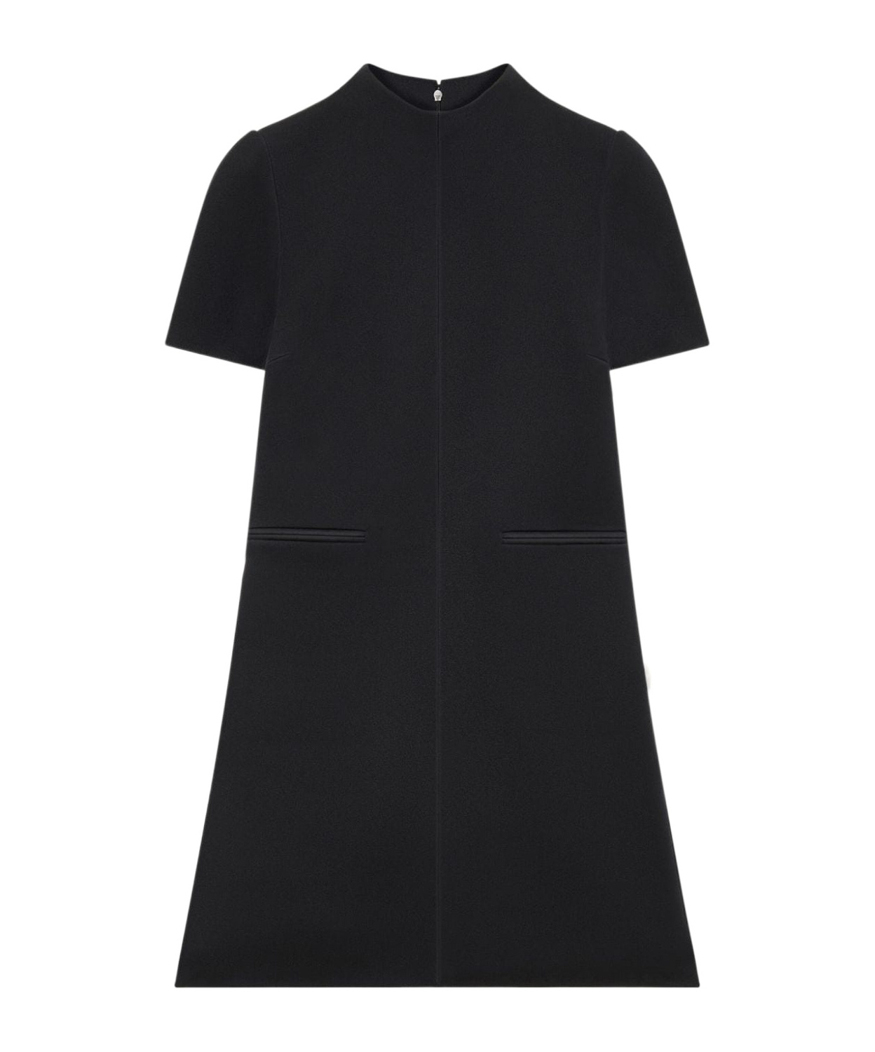 Courrèges Short-sleeve Twill A-line Mini Dress In Black