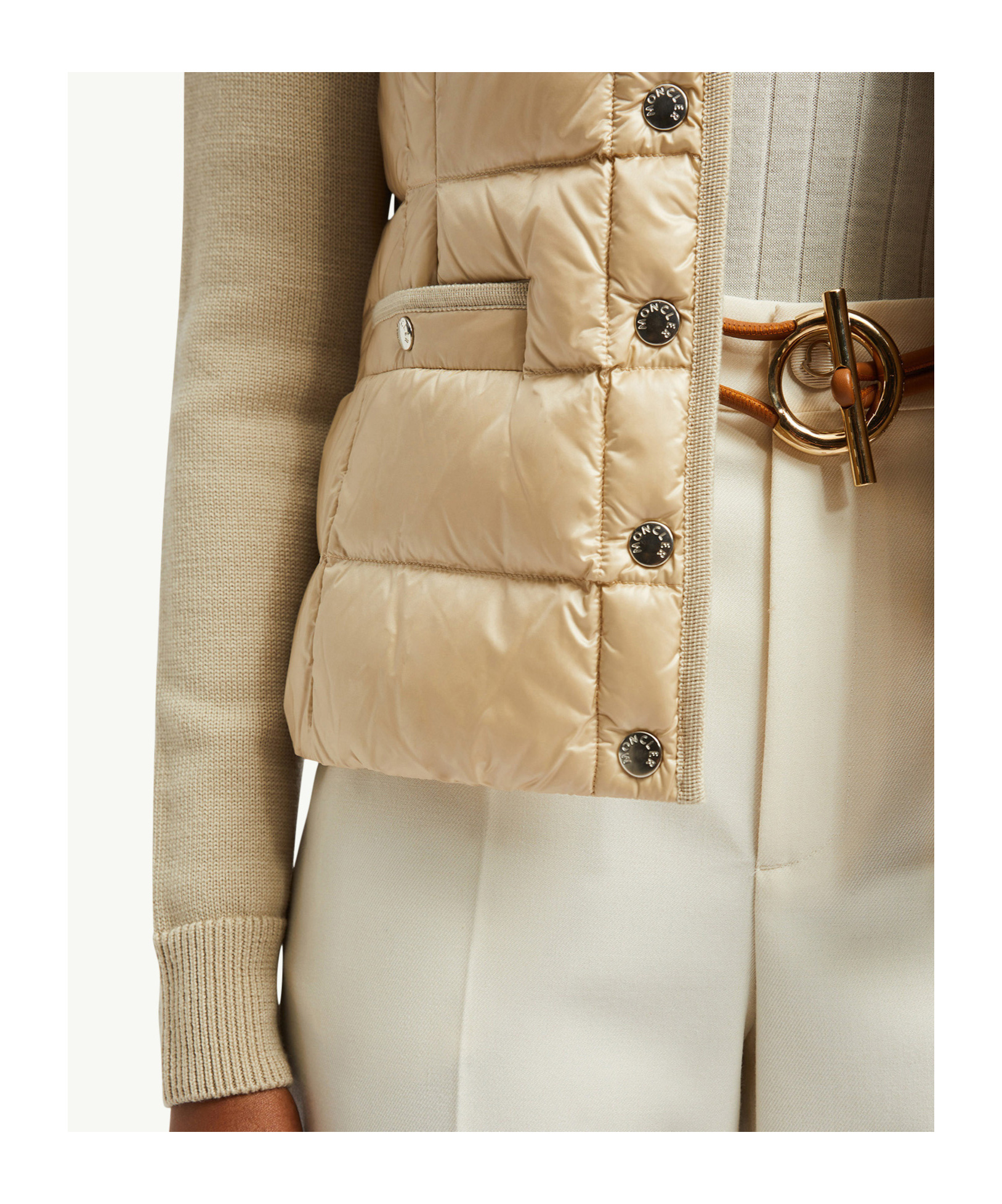 Moncler Padded Wool Cardigan In Multi