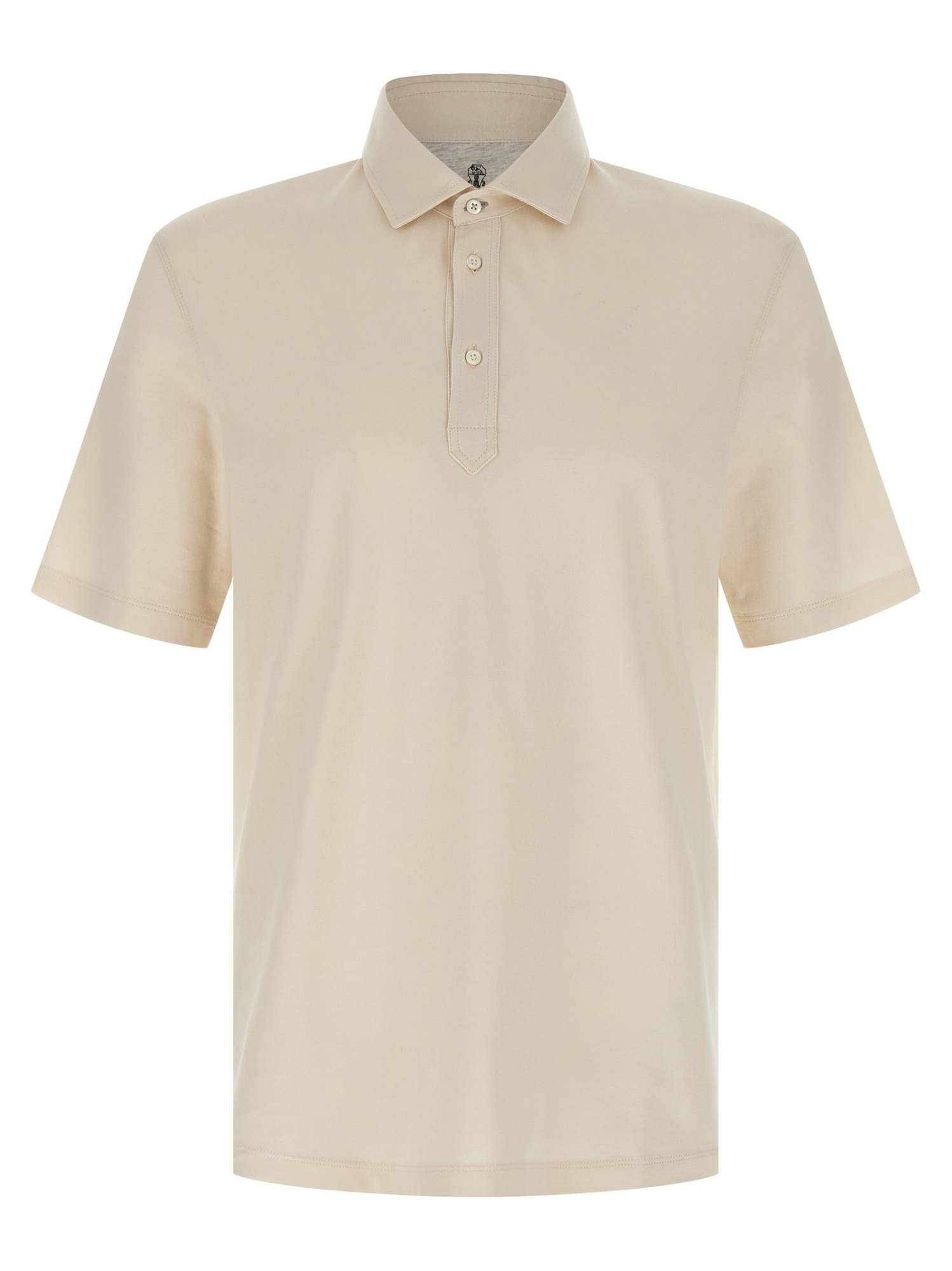 Brunello Cucinelli Classic Cotton Jersey Polo Shirt In Neutral