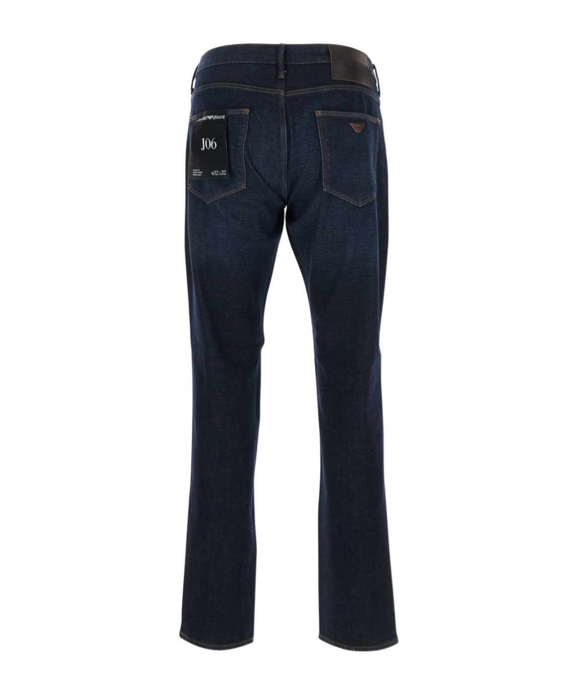 Emporio Armani Blue Five Pocket Jeans With Logo Patch On The Back In Black