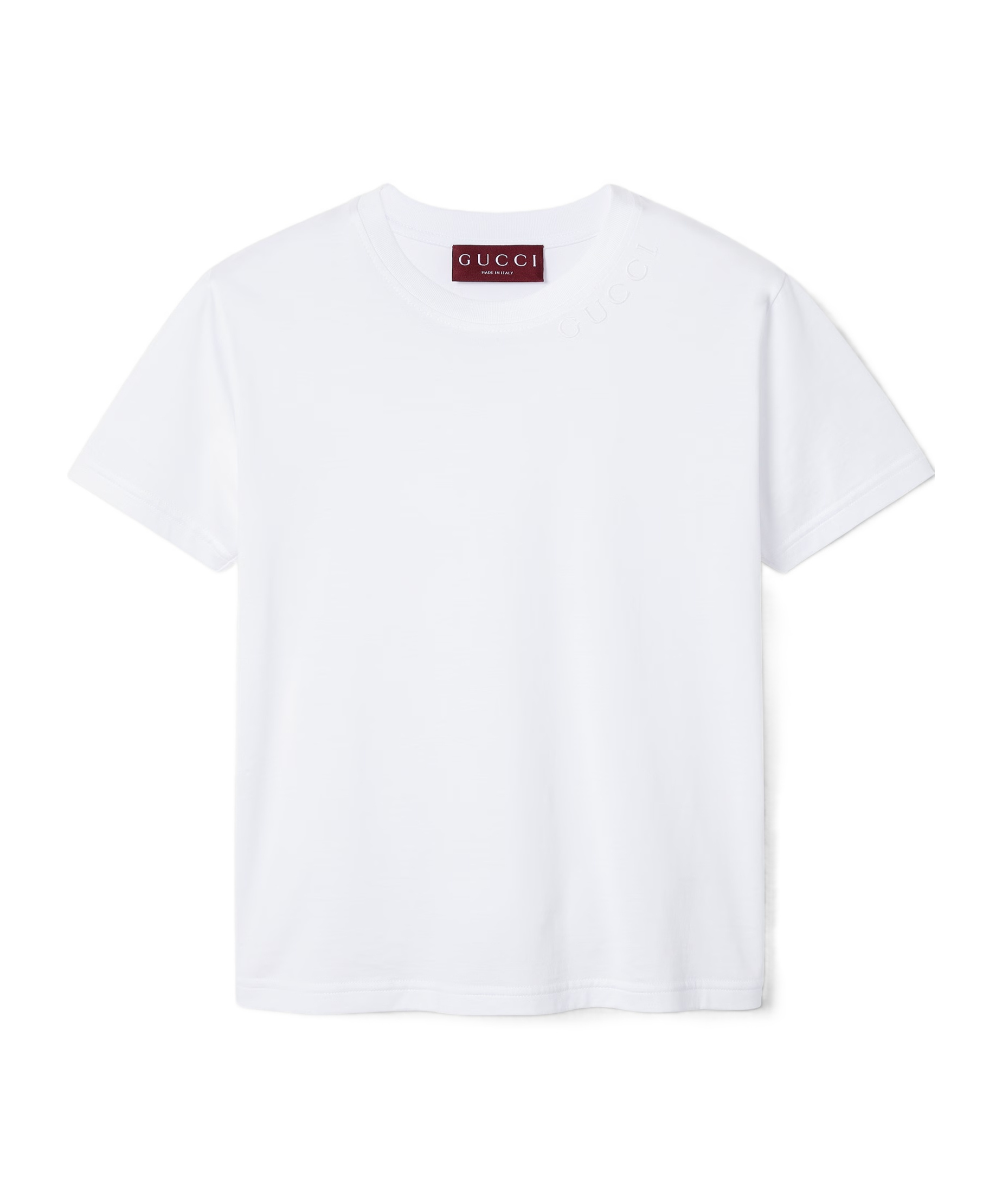 Gucci Cotton Jersey Top Crew Neck Short Sleeves In White