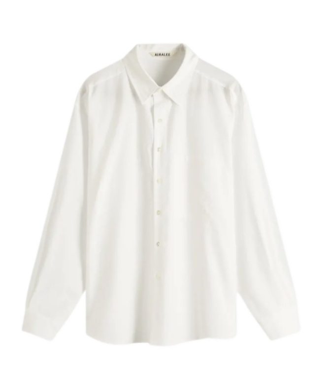 Auralee Wrinkled-effect Cotton Shirt In White