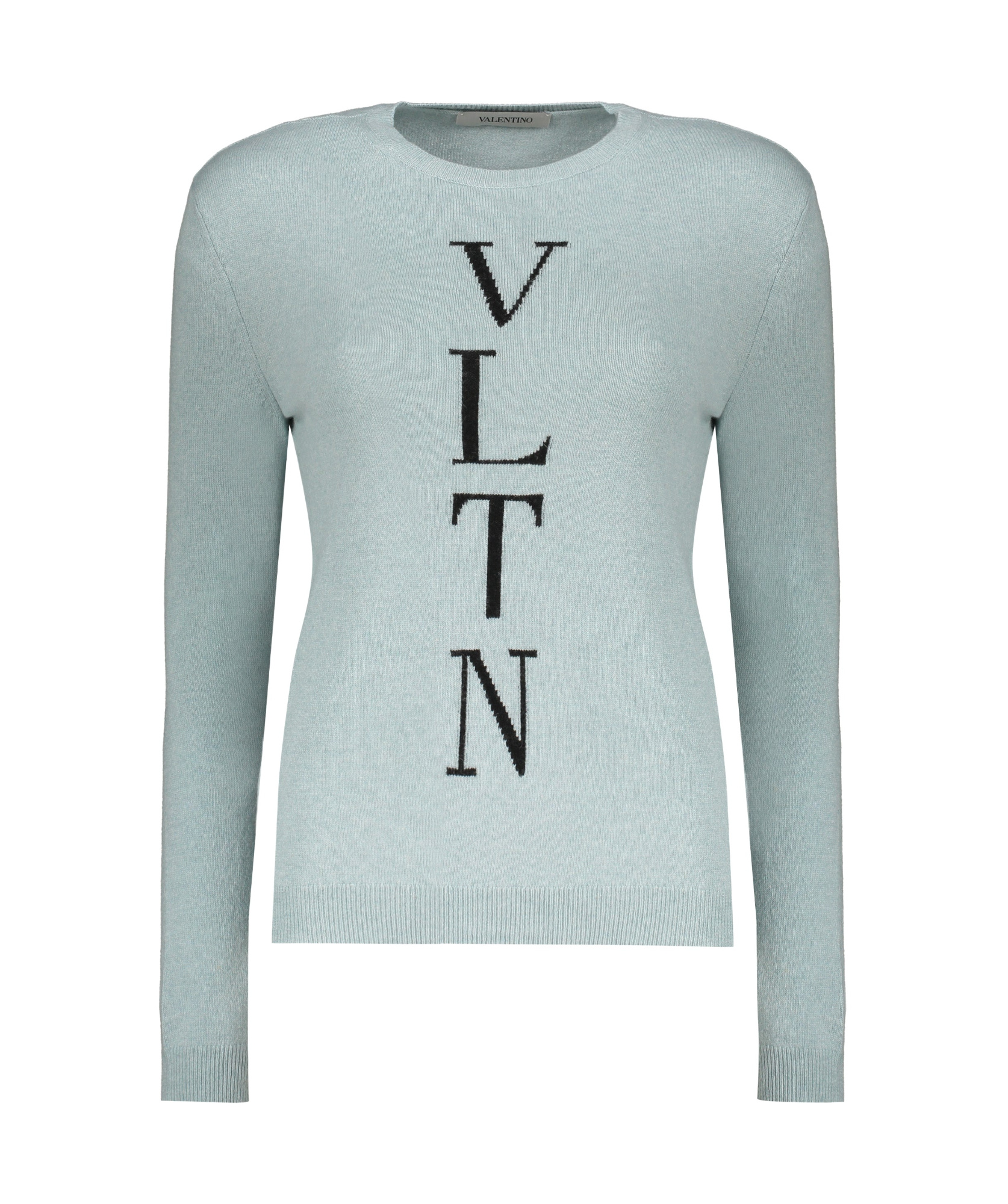 Valentino Long Sleeve Crew-neck Sweater In Blue