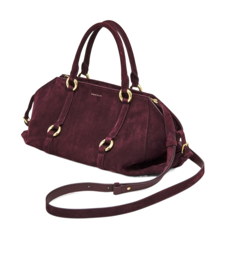 Alexander Mcqueen Mcqueen Medium Farringdon Leather Satchel In Red