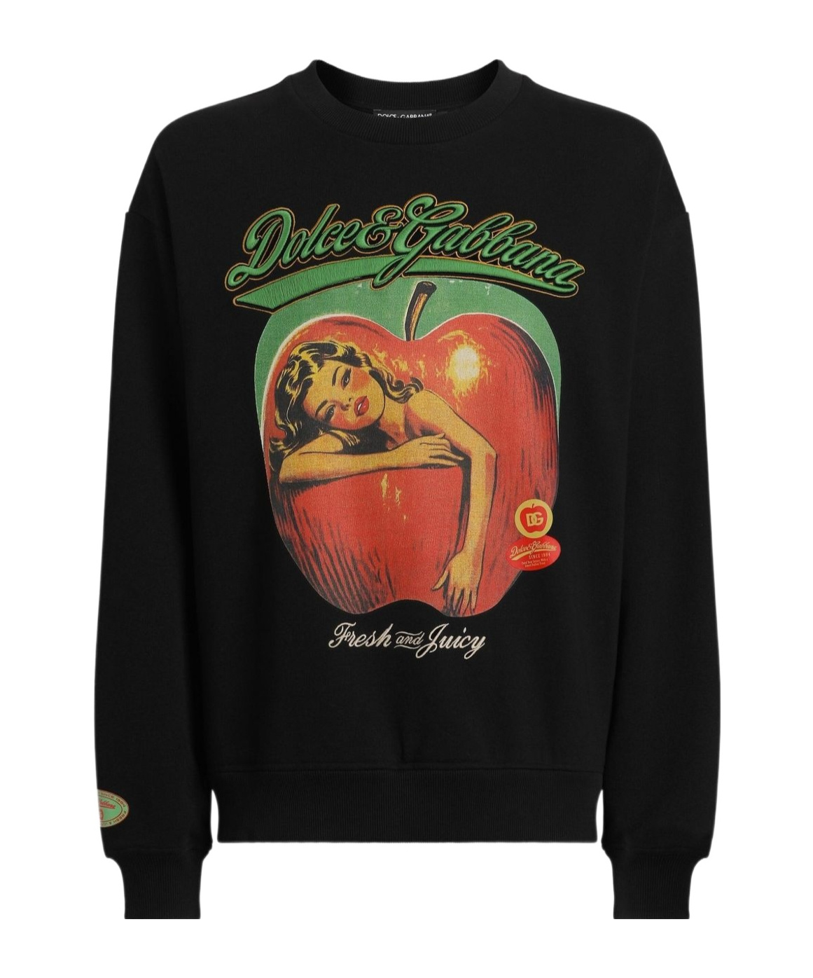 Dolce & Gabbana Sweatshirt With Print And Embroidery In Black