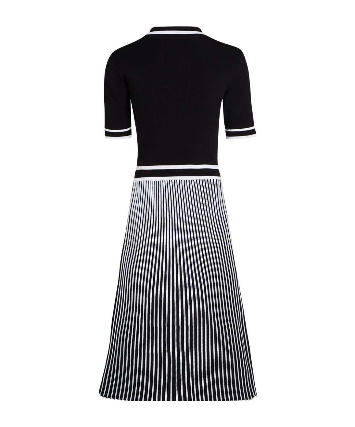 Shop Karl Lagerfeld Essential Pleated Knitted Dress In Black