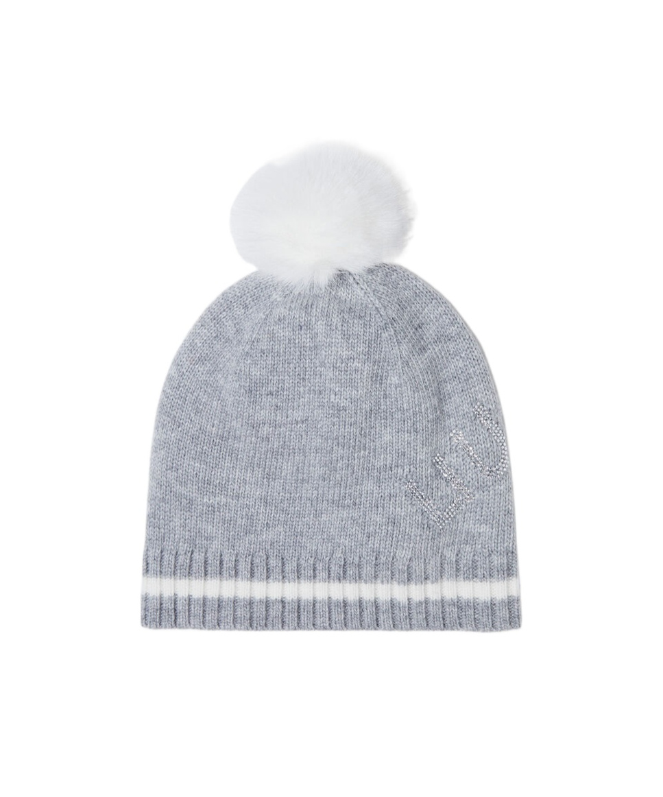 Liu •jo Pompom Knitted Hat In Blue