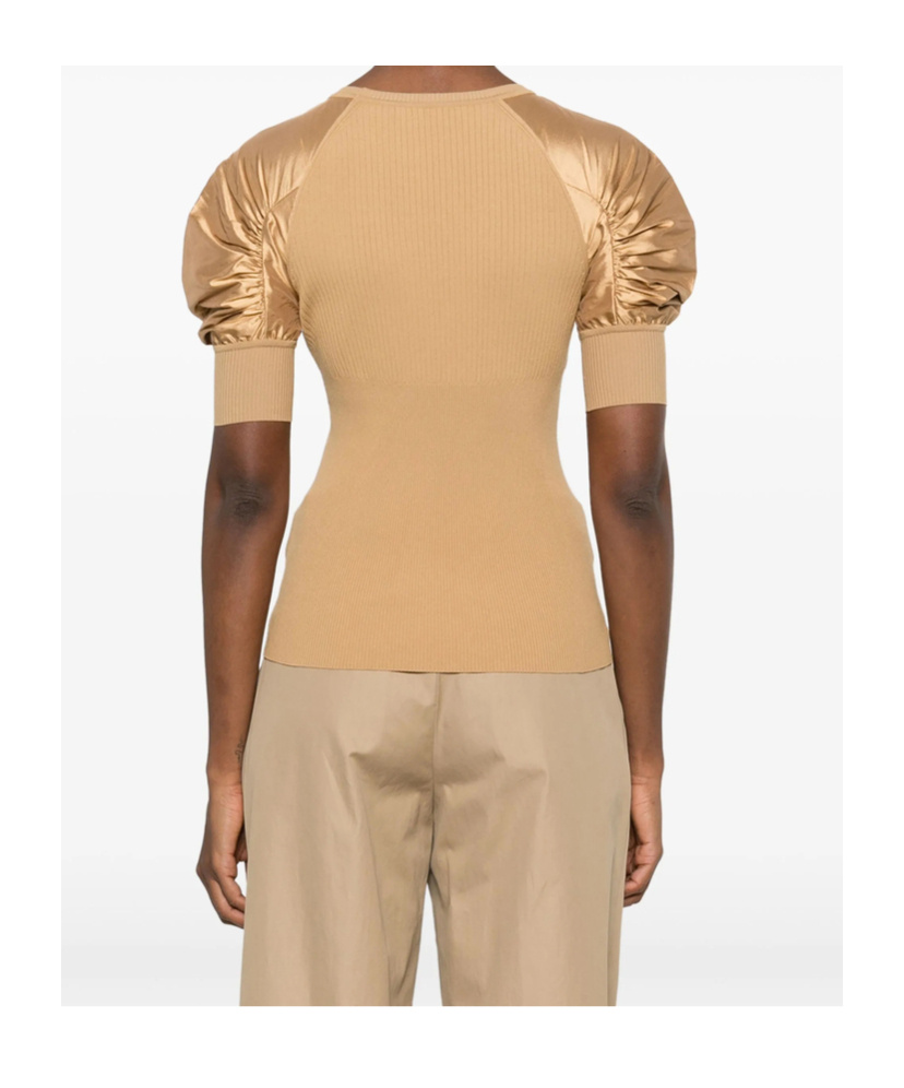 Max Mara Crewneck Knitwear Puff Sleeves In Nude