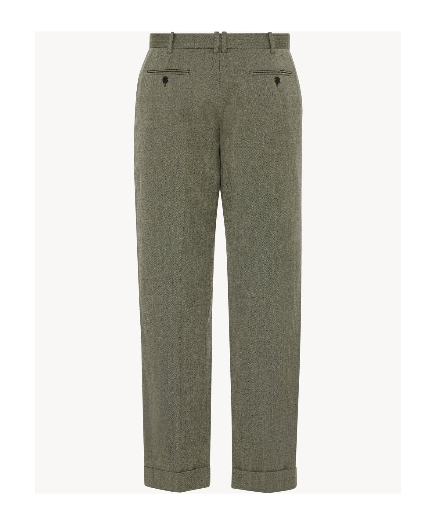 The Row Seth Wool Trousers In Green