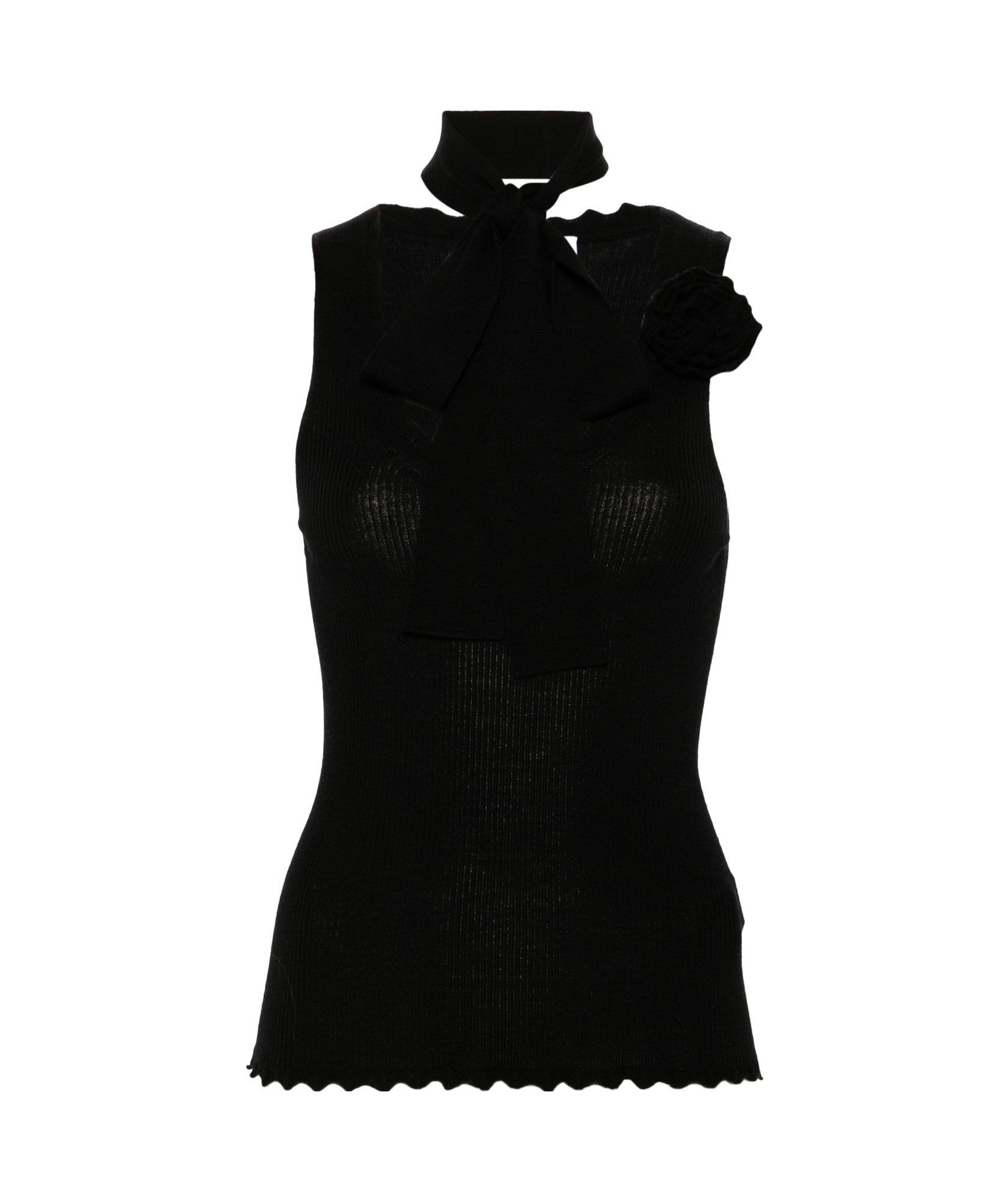 Blumarine Rib Knitted Vest In Black