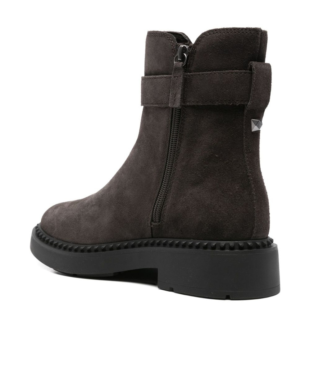 Ash Round-toed Ankle Boots In Black