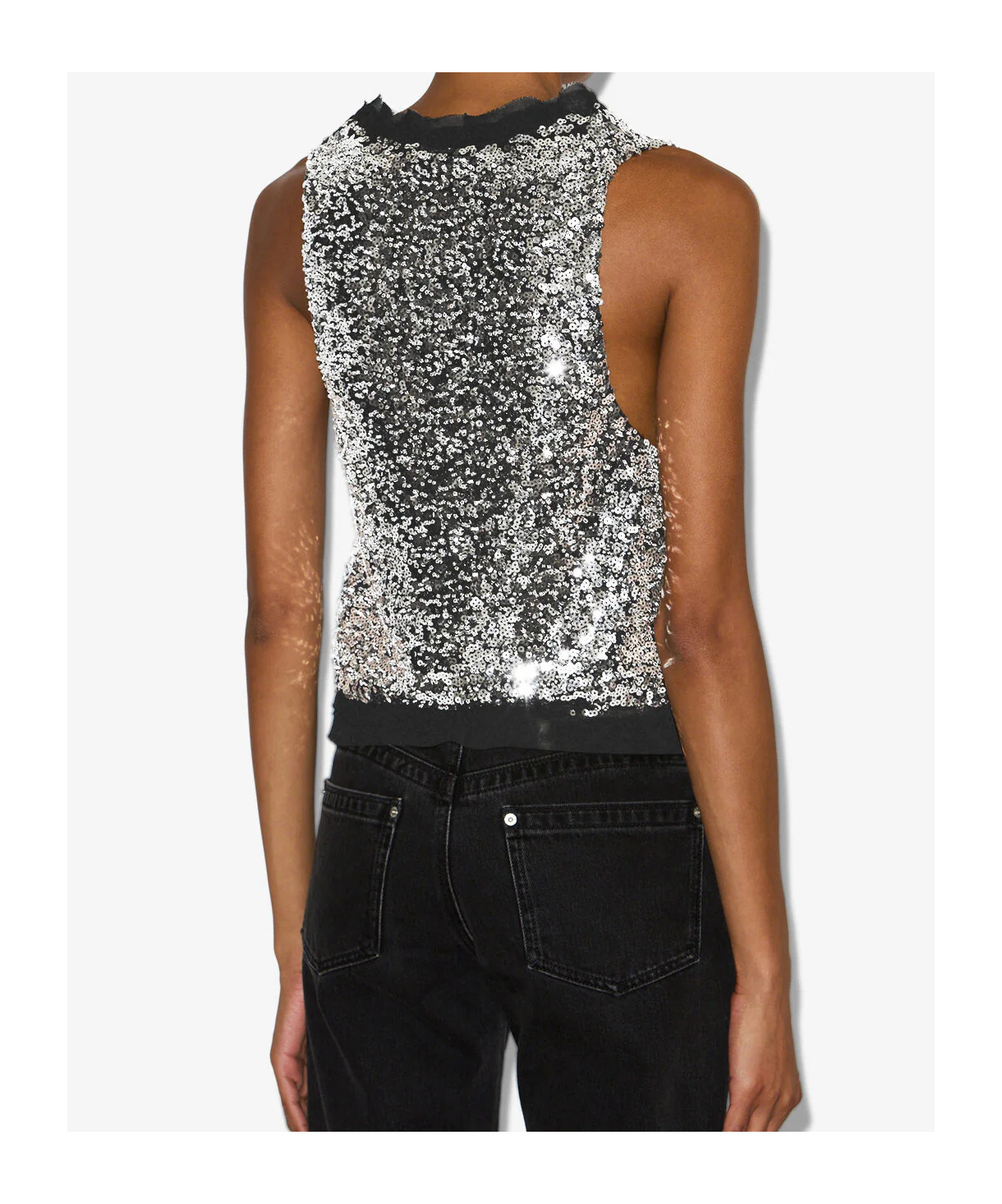 Isabel Marant Tahina Sequined Vest In Black