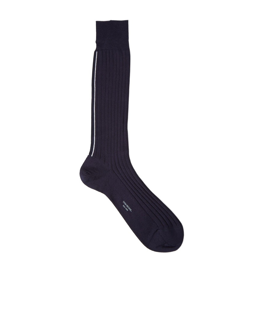 Thom Browne Logo Socks In Black