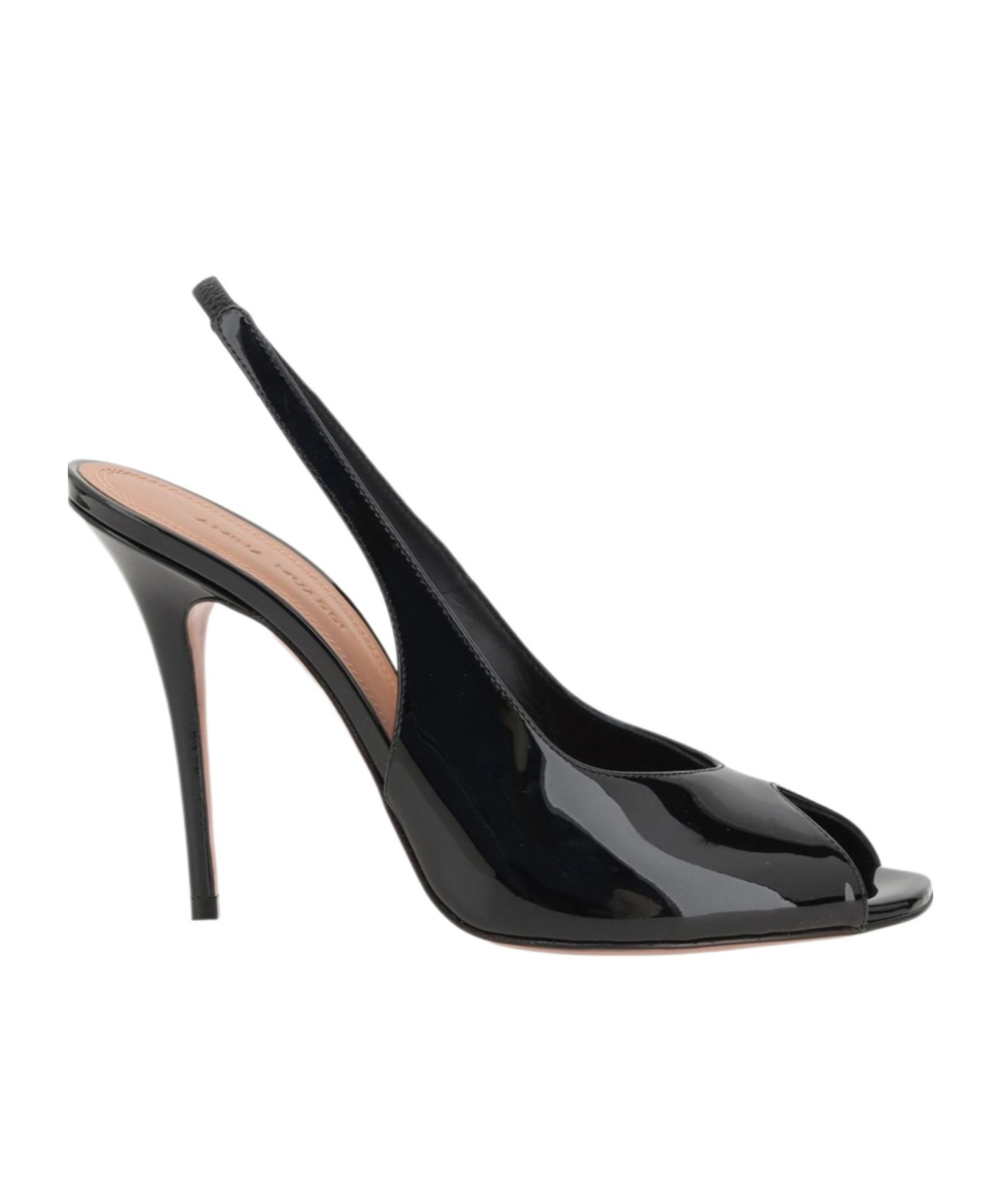 Amina Muaddi Kristina 105 Patent Leather Peep-toe Pumps In Black