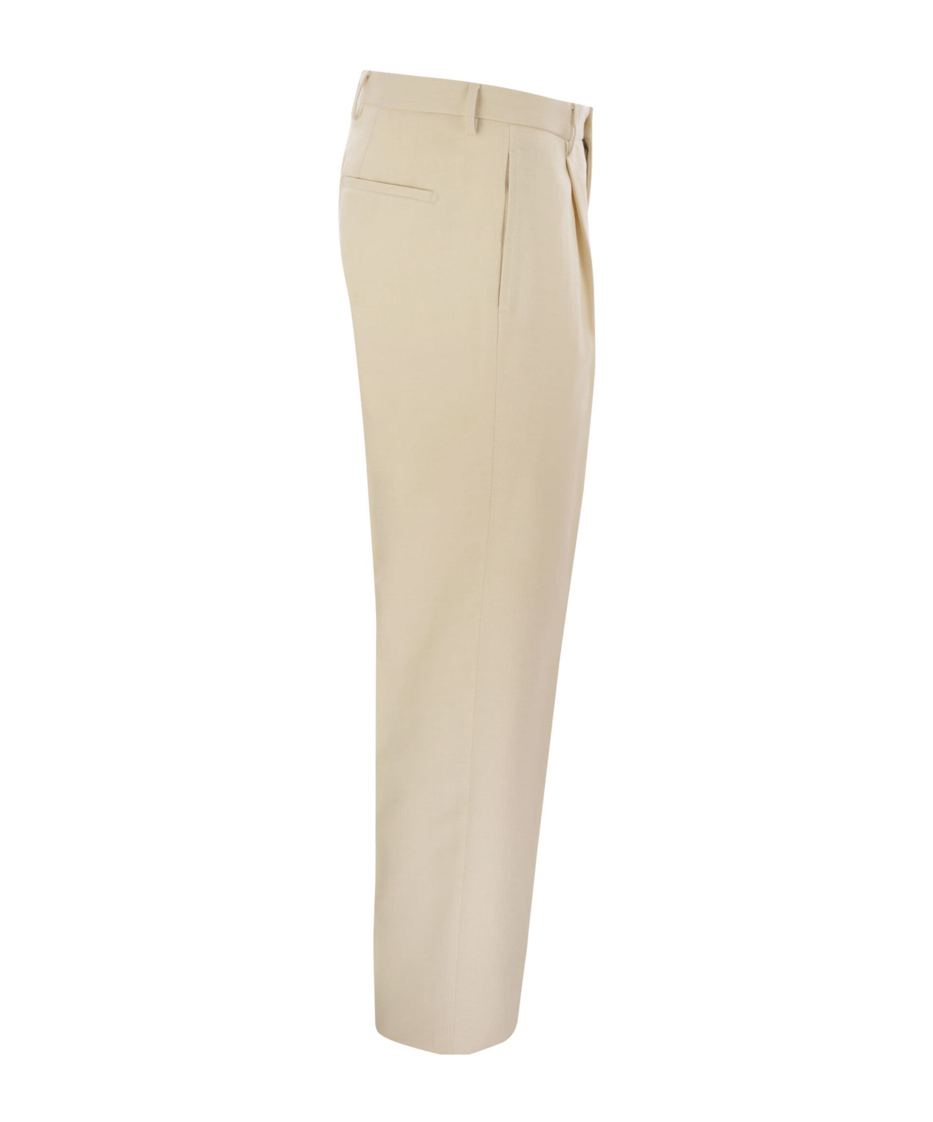 Shop Tagliatore Stretch Cotton-blend Trousers In Nude