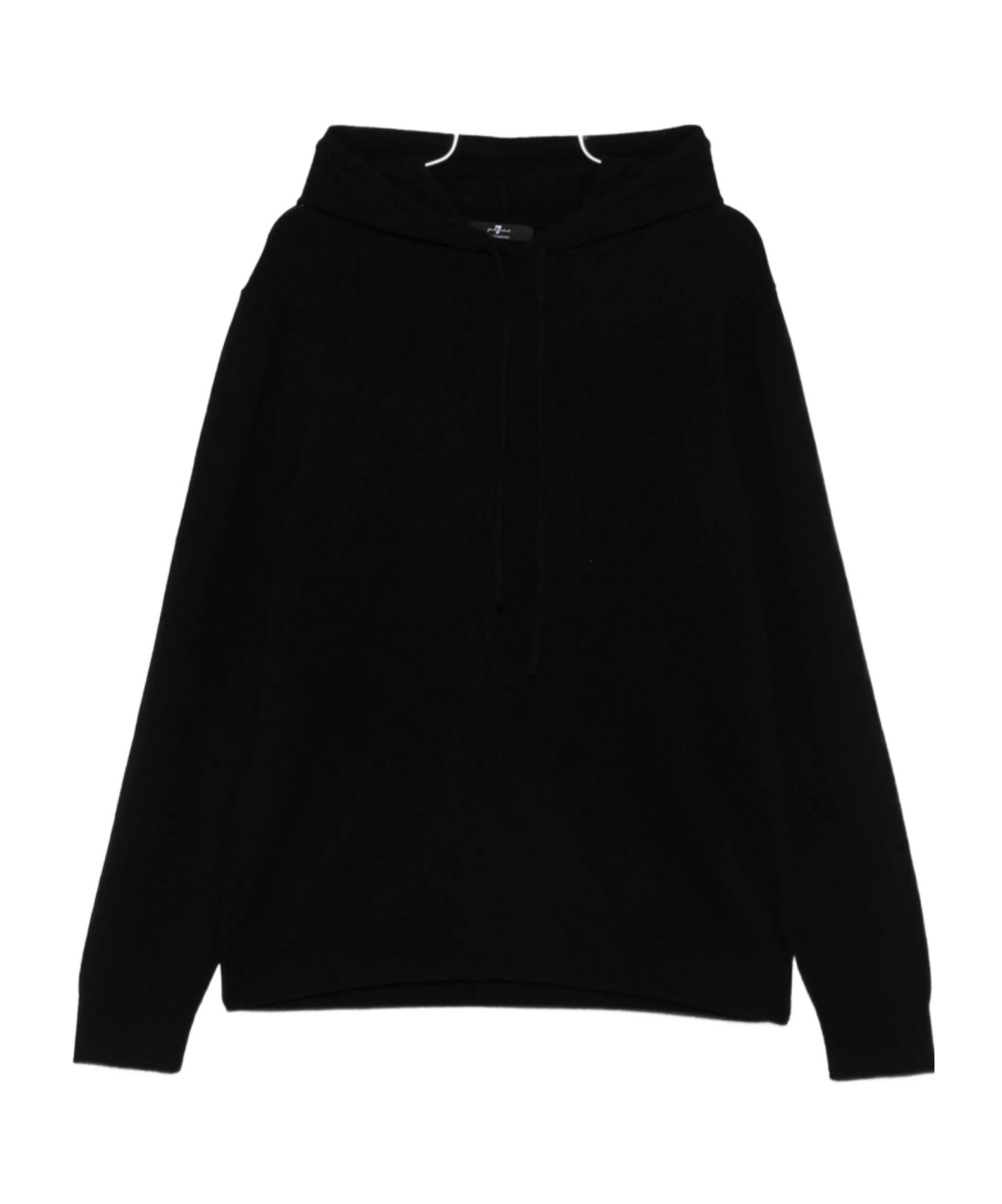 7 For All Mankind Drop-shoulder Hoodie In Black
